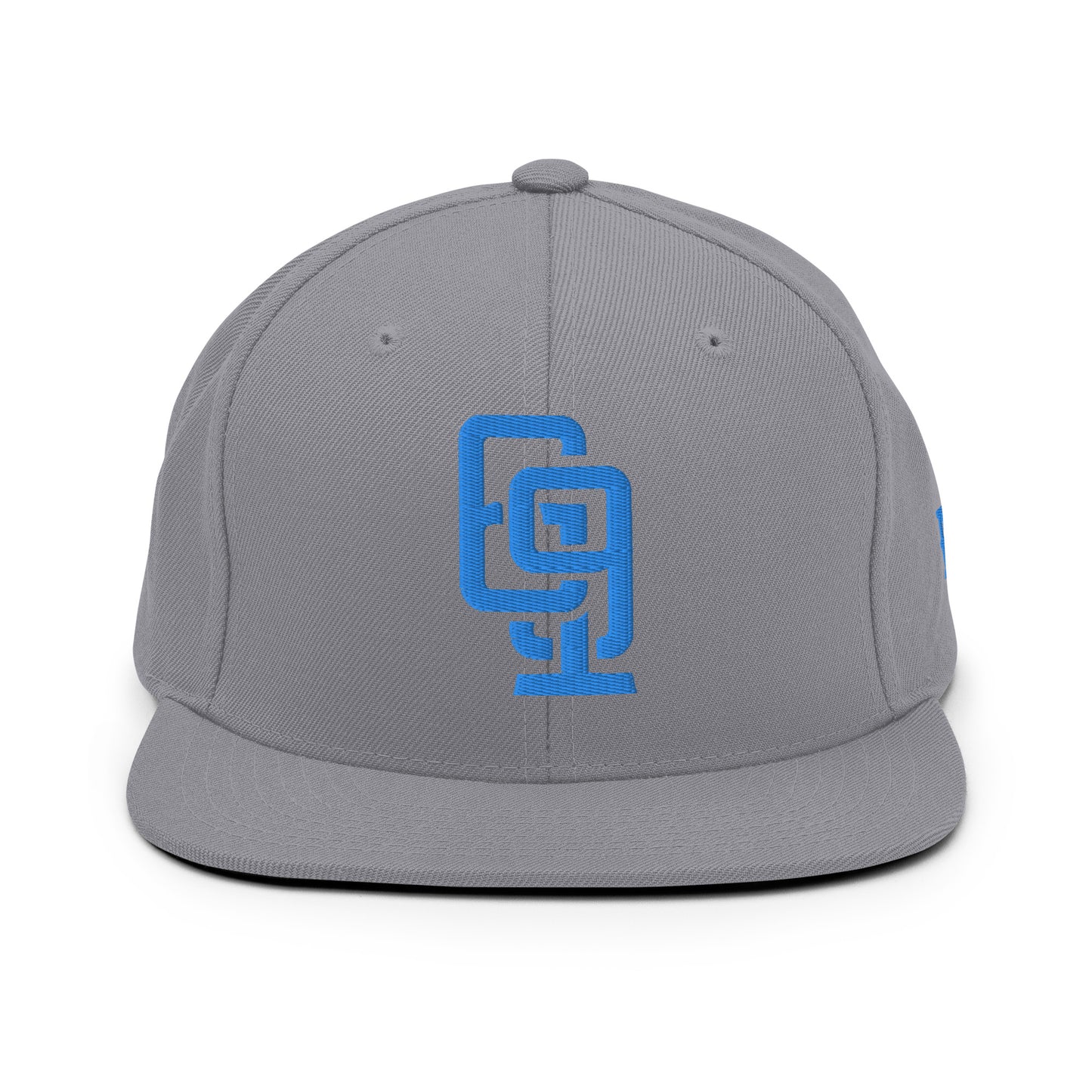 "619" Wool Blend Snapback | E Luna Brand ESSENTIAL | 2 Aqua/Teal Thread Logos