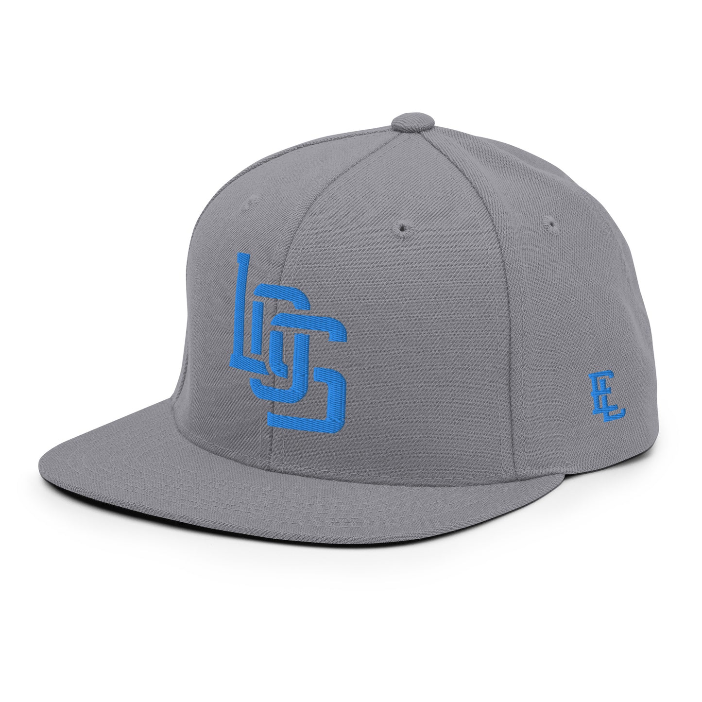 "LOS" Wool Blend Snapback | E Luna Brand ESSENTIAL | 2 Aqua/Teal Thread Logos