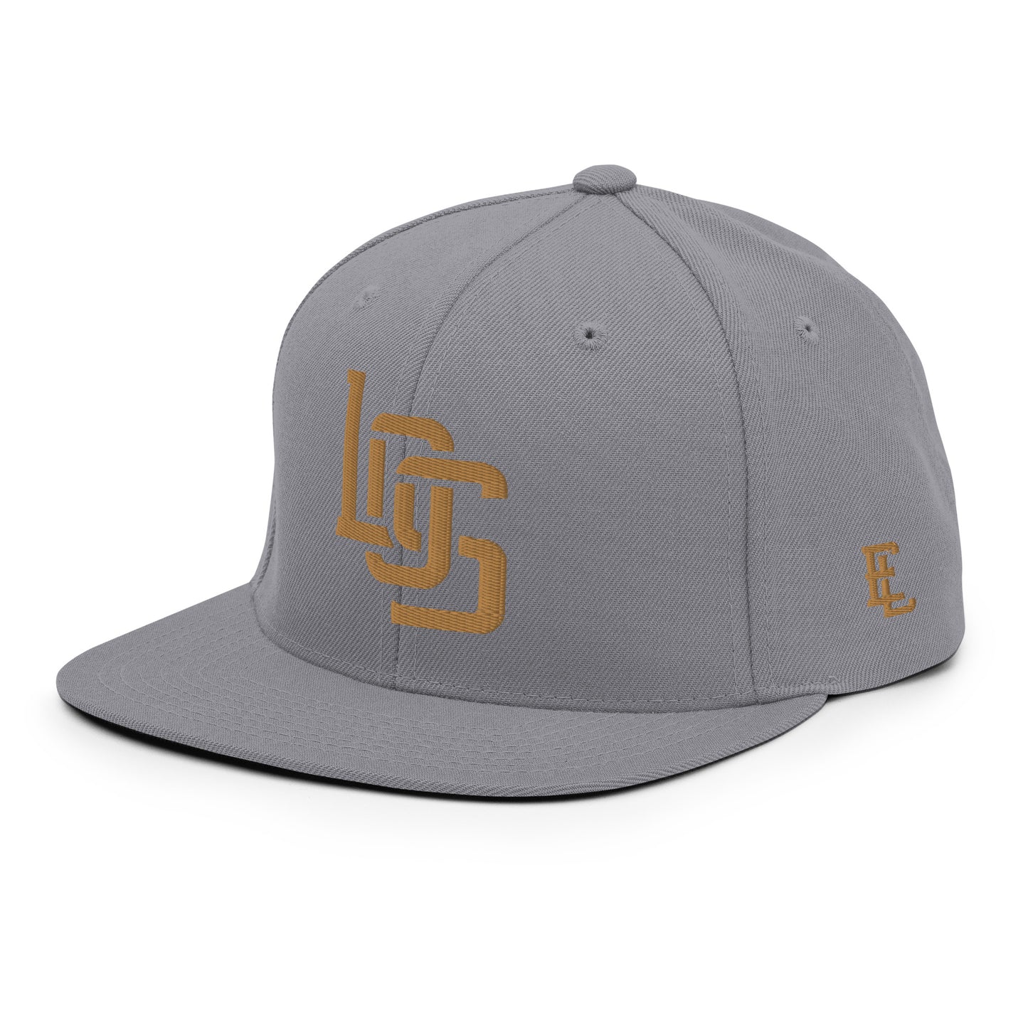 "LOS" Wool Blend Snapback | E Luna Brand ESSENTIAL | 2 Old Gold Thread Logos