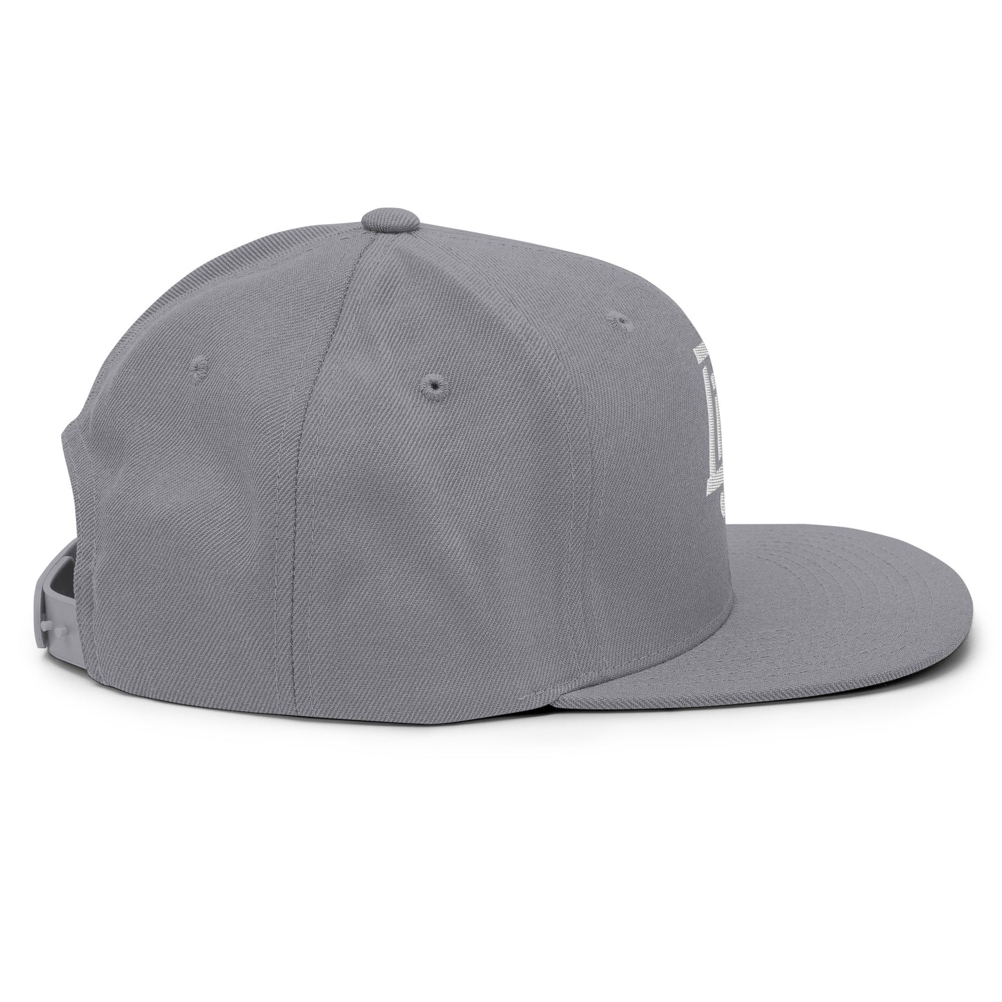 "DGO" Wool Blend Snapback Hat | Yupoong 6089M | E Luna Brand ESSENTIAL Duocrest 2 White Thread Logos: Front & Left