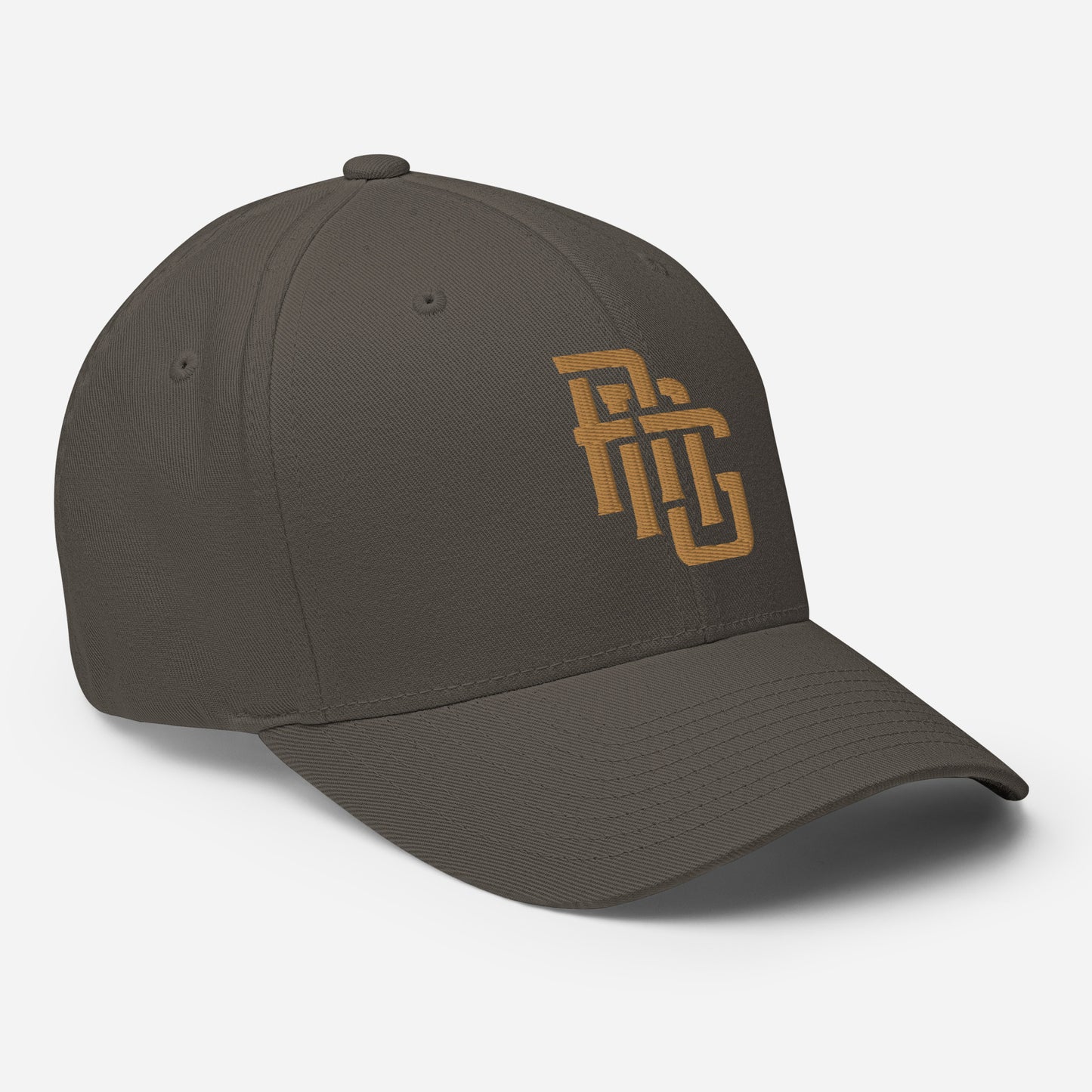 "ANG" Structured Twill Cap | E Luna Brand ESSENTIAL | 2 Old Gold Thread Logos