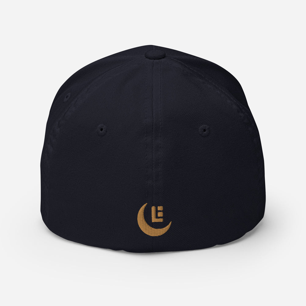 "SAN" Structured Twill Cap | E Luna Brand PREMIUM | 4 Old Gold Thread Logos | 3D Puff Edition