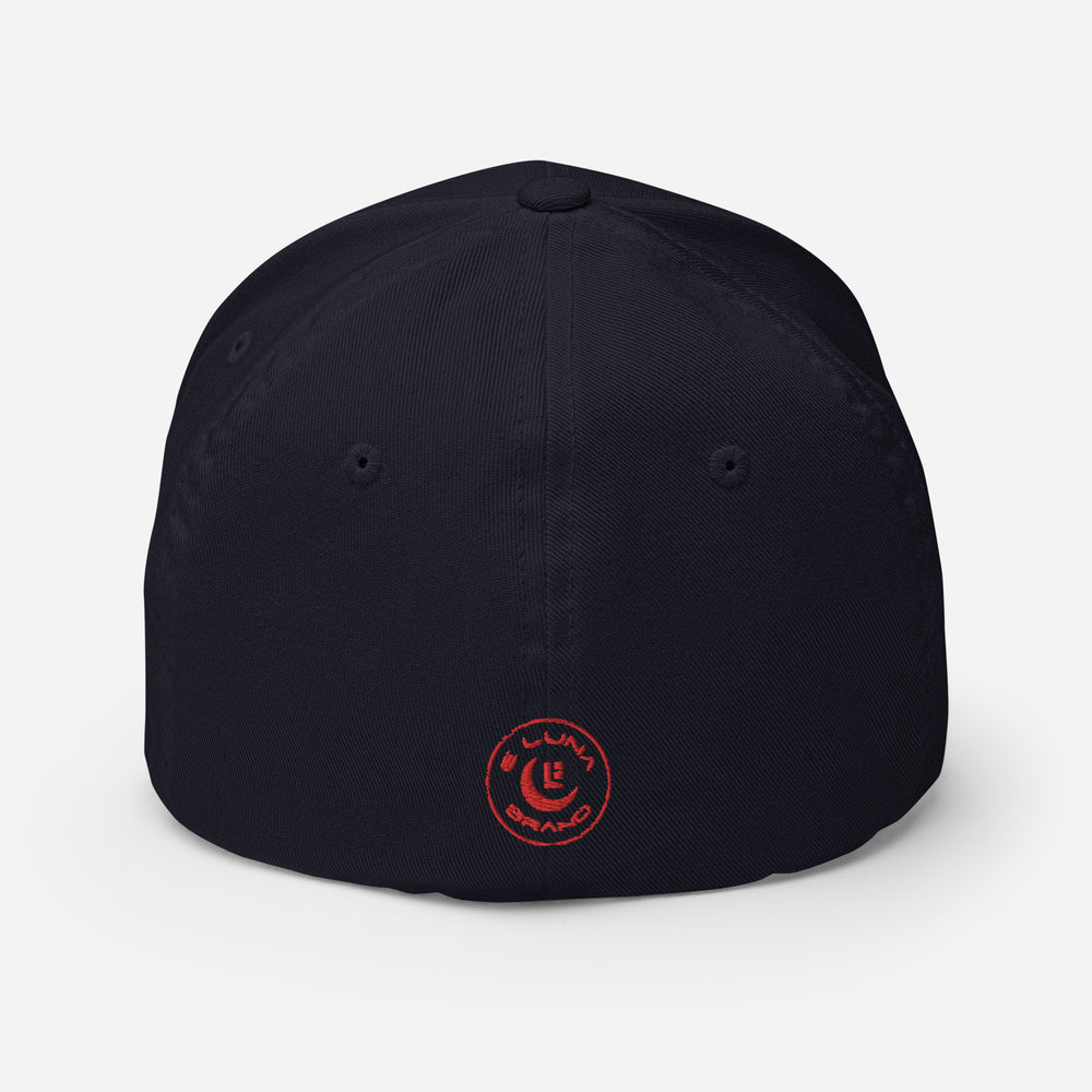 "SAN" Structured Twill Cap | E Luna Brand SELECT | 3 Red Thread Logos | 3D Puff Edition