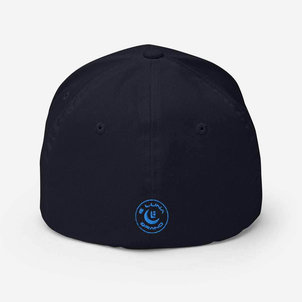 "SAN" Structured Twill Cap | E Luna Brand SELECT | 3 Aqua/Teal Thread Logos | 3D Puff Edition
