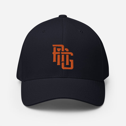 "ANG" Structured Twill Cap | E Luna Brand ESSENTIAL | 2 Orange Thread Logos