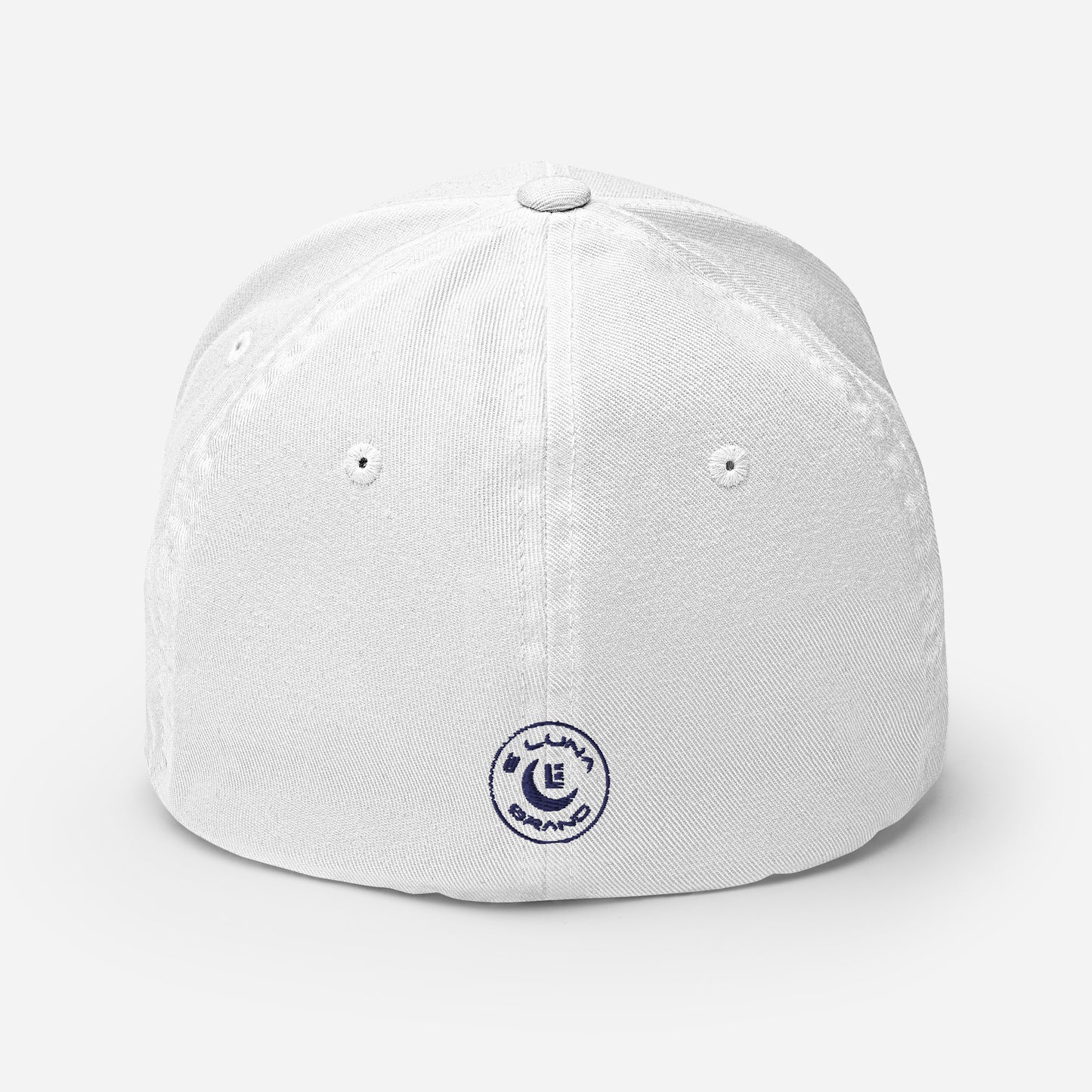 "213" Structured Twill Cap | Flexfit 6277 | E Luna SELECT Tricrest 3 Navy Thread Front, Left Side & Back Logos