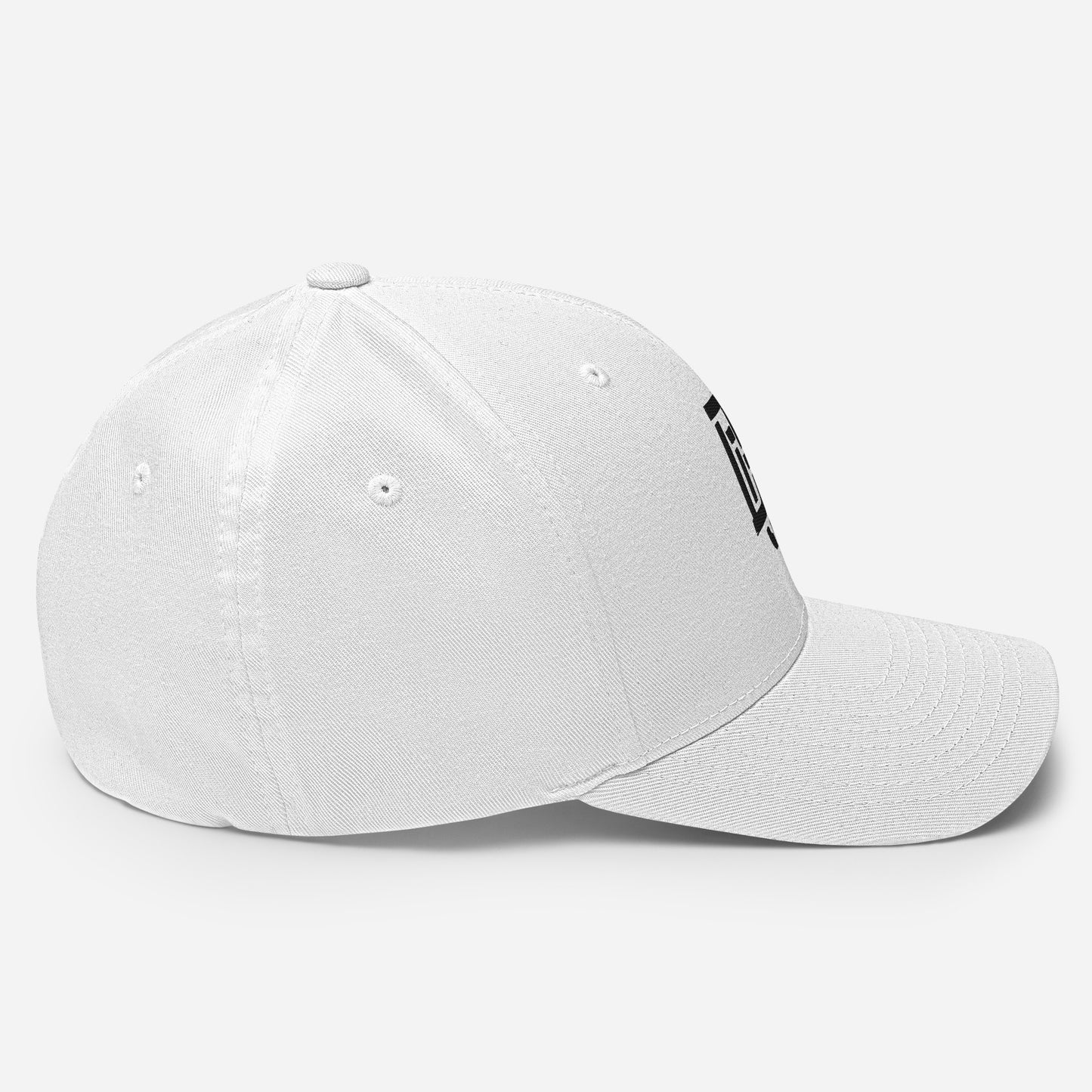 "DGO" Structured Twill Cap | Flexfit 6277 | E Luna Brand ESSENTIAL Duocrest 2 Black Thread Logos: Front & Left