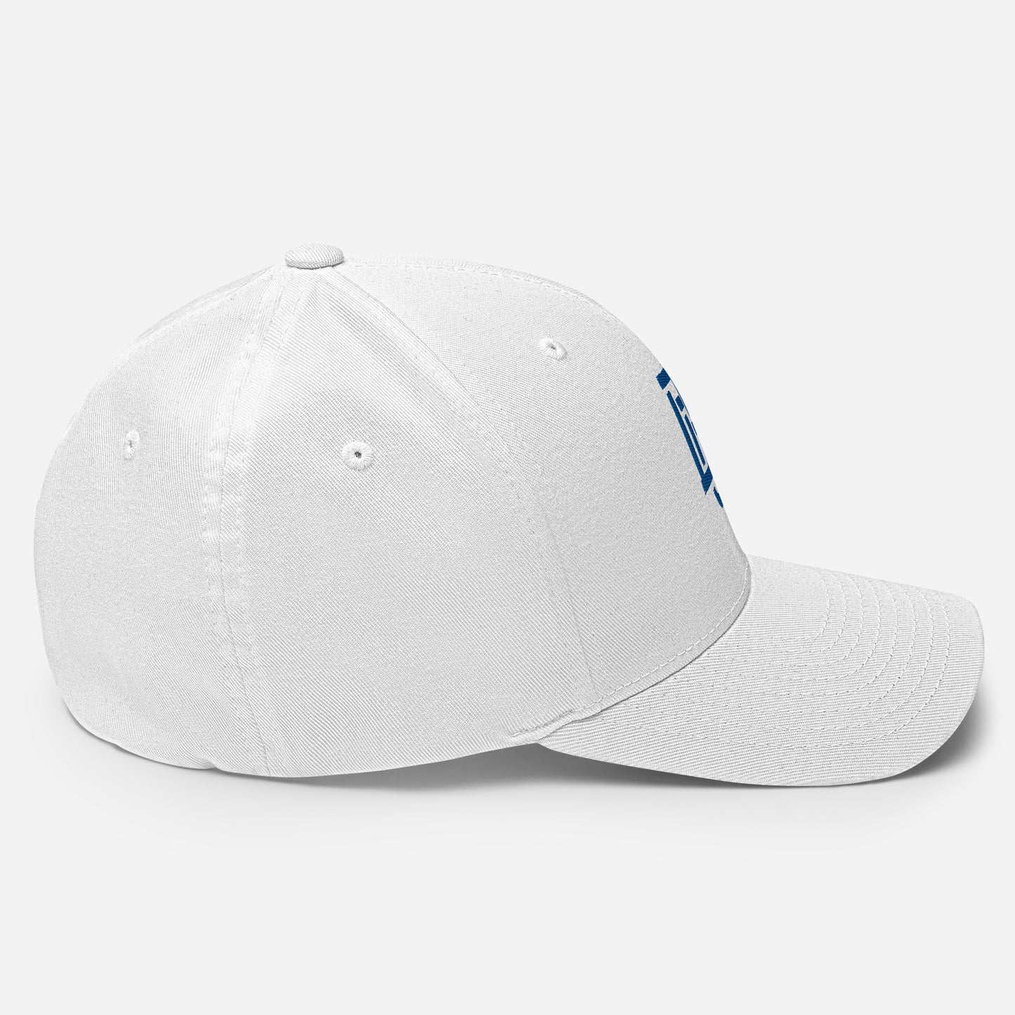 "DGO" Structured Twill Cap | Flexfit 6277 | E Luna Brand ESSENTIAL Duocrest 2 Royal Thread Logos: Front & Left
