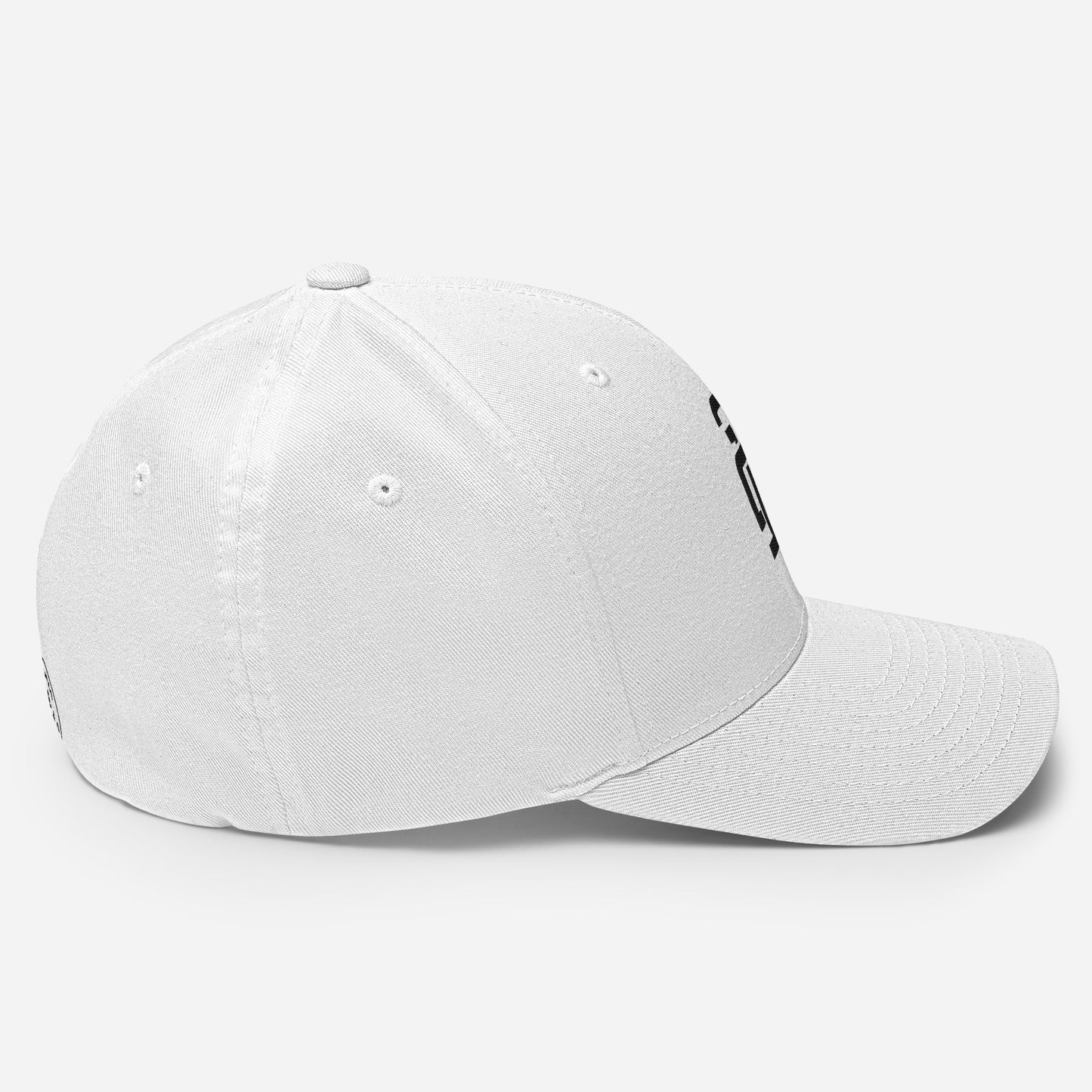"213" Structured Twill Cap | Flexfit 6277 | E Luna SELECT Tricrest 3 Black Thread Front, Left Side & Back Logos