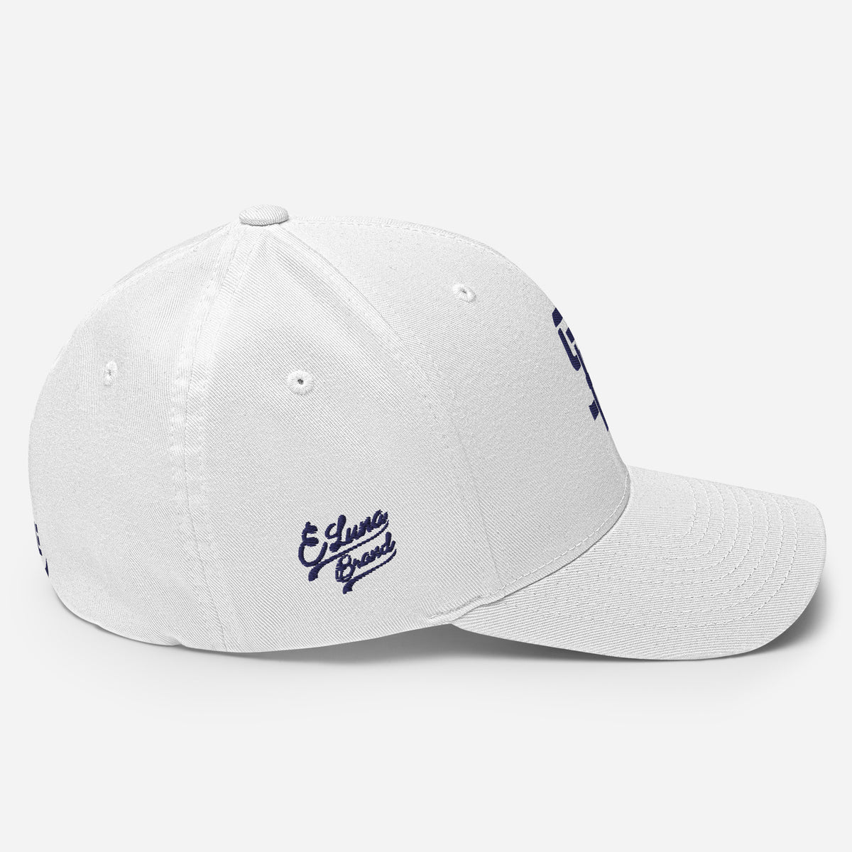 Gorra de sarga estructurada "SAN" | E Luna Brand PREMIUM | 4 logotipos de hilo azul marino | Edición 3D Puff