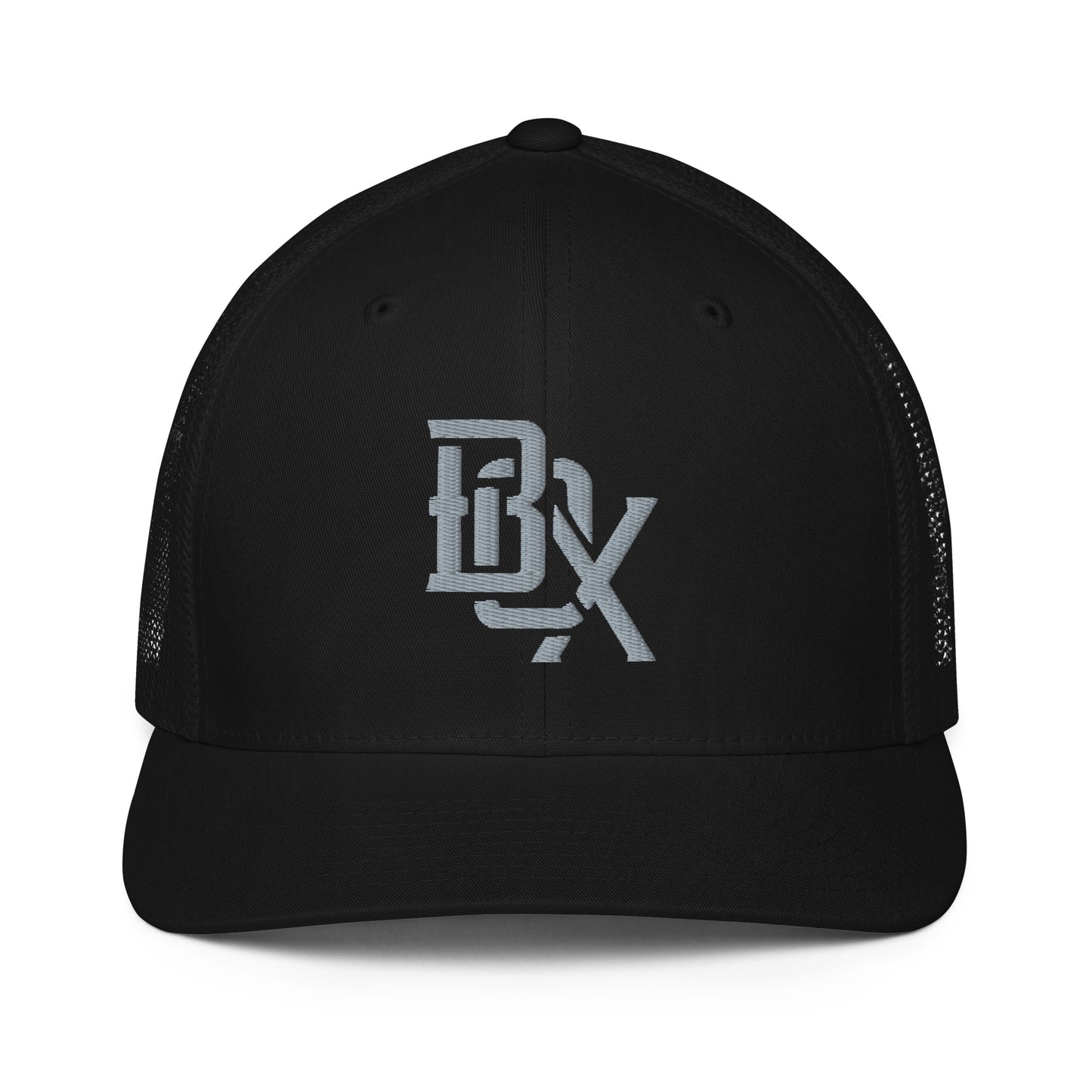 "BOX" Closed-Back Trucker Cap | Flexfit 6511 | E Luna CLASSIC Solocrest 1 Grey Thread Front Logo