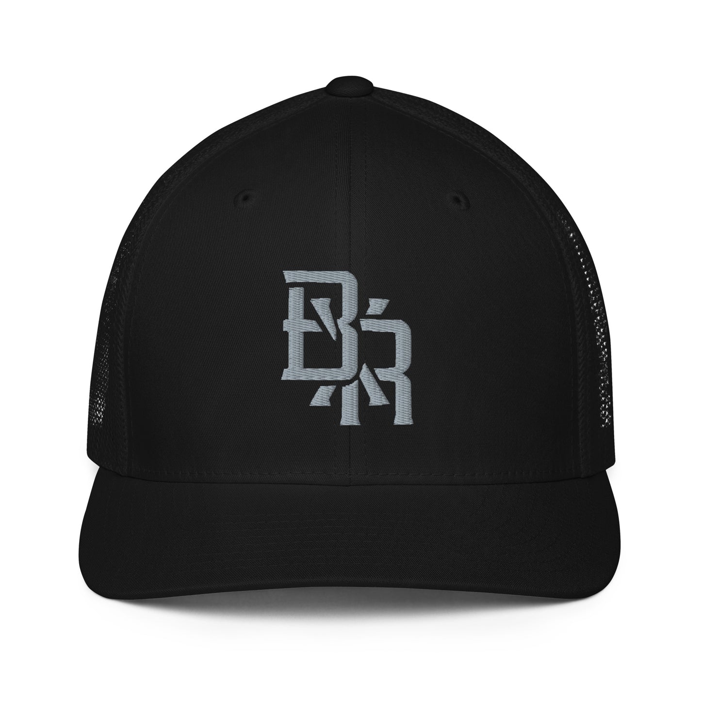 "BXR" Closed-Back Trucker Cap | Flexfit 6511 | E Luna CLASSIC Solocrest 1 Grey Thread Front Logo