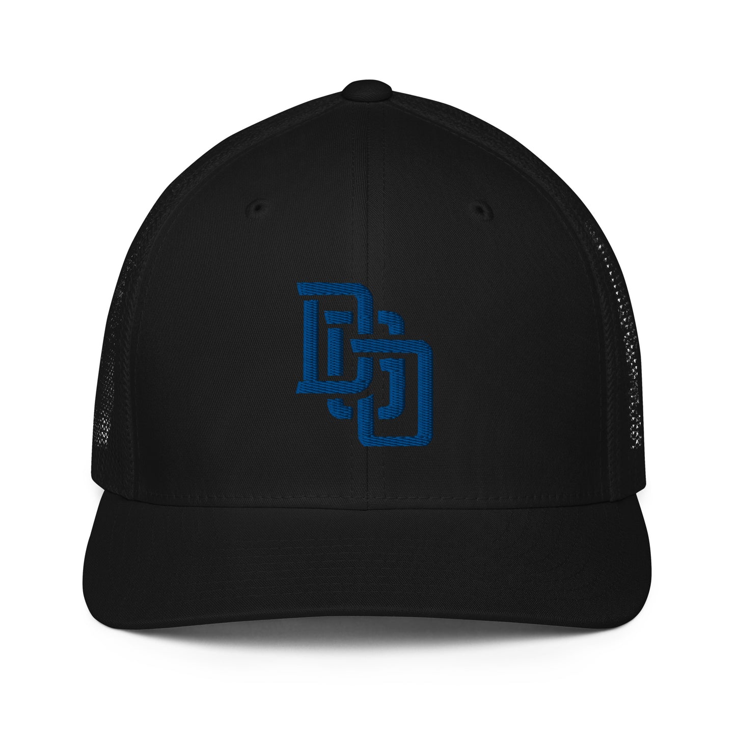 "DGO" Closed-Back Trucker Cap | Flexfit 6511 | E Luna CLASSIC Solocrest 1 Royal Thread Front Logo