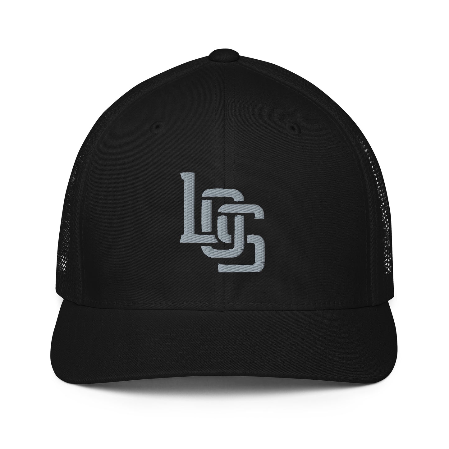 "LOS" Closed-Back Trucker Cap | Flexfit 6511 | E Luna CLASSIC Solocrest 1 Grey Thread Front Logo