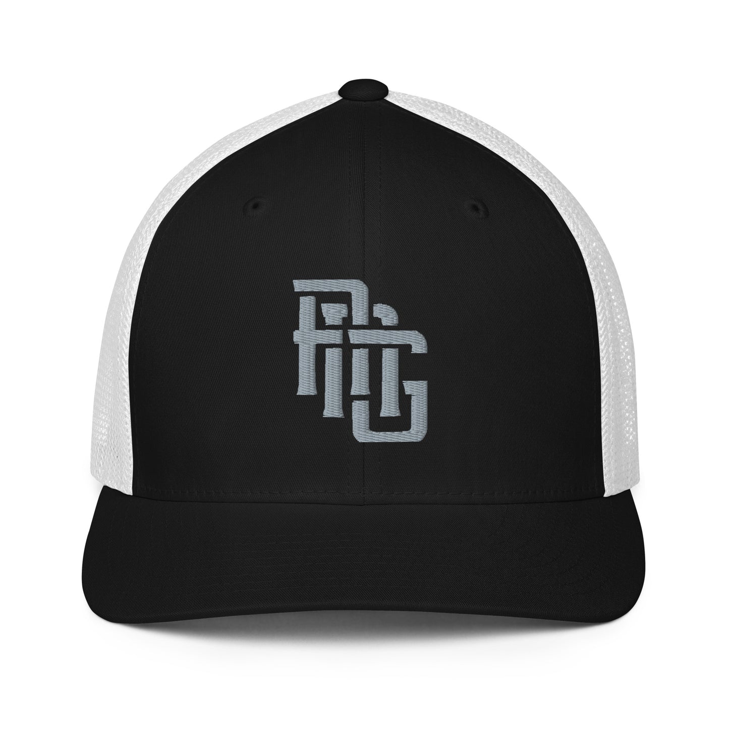 "ANG" Closed-Back Trucker Cap | Flexfit 6511 | E Luna CLASSIC Solocrest 1 Grey Thread Front Logo