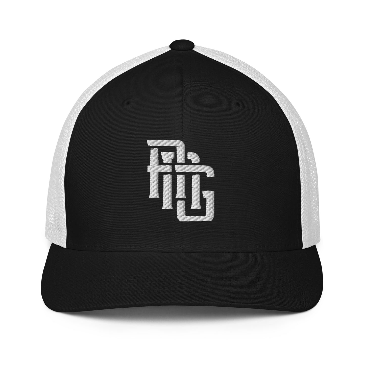 "ANG" Closed-Back Trucker Cap | Flexfit 6511 | E Luna CLASSIC Solocrest 1 White Thread Front Logo