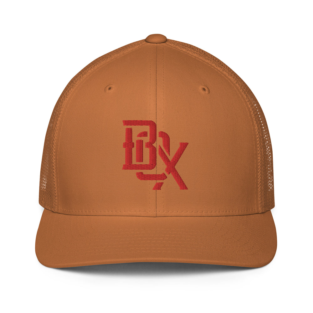 Boné Trucker Fechado "BOX" | Flexfit 6511 | E Luna CLASSIC Solocrest com Logotipo Frontal em Fio Vermelho