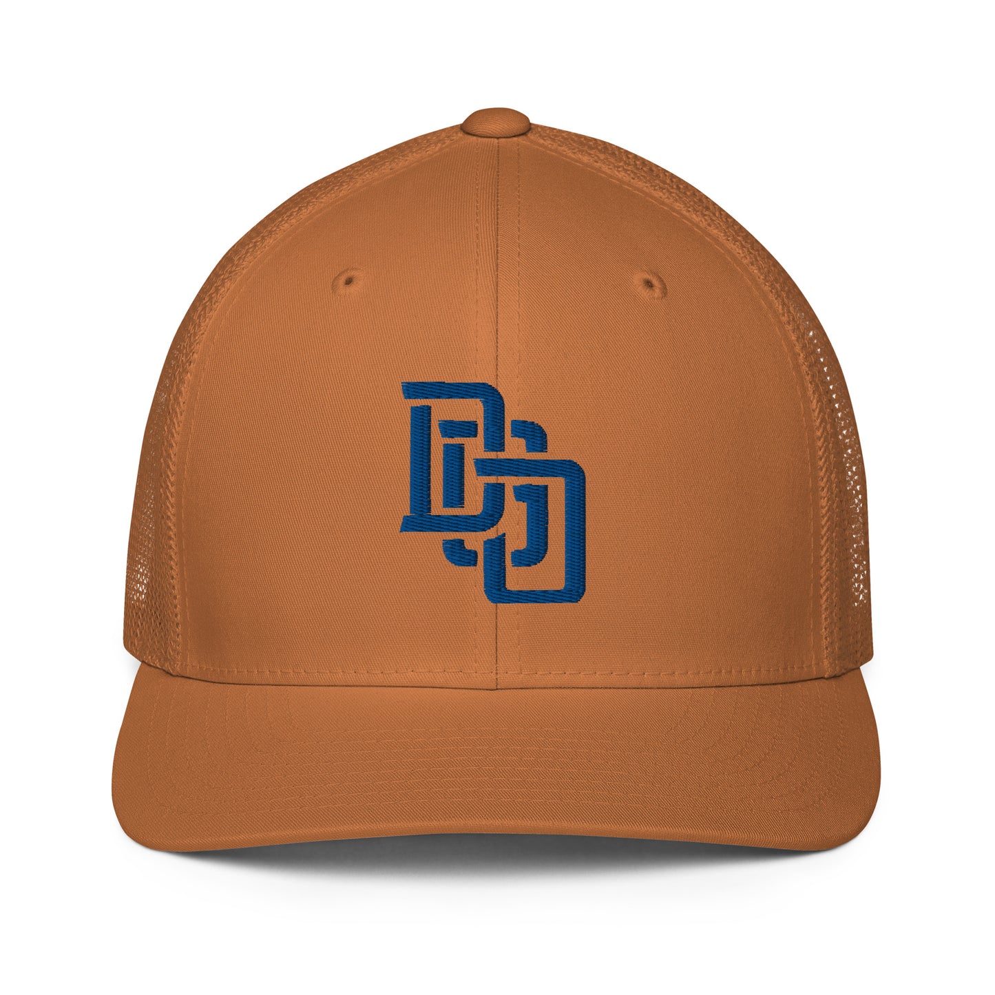 "DGO" Closed-Back Trucker Cap | Flexfit 6511 | E Luna CLASSIC Solocrest 1 Royal Thread Front Logo