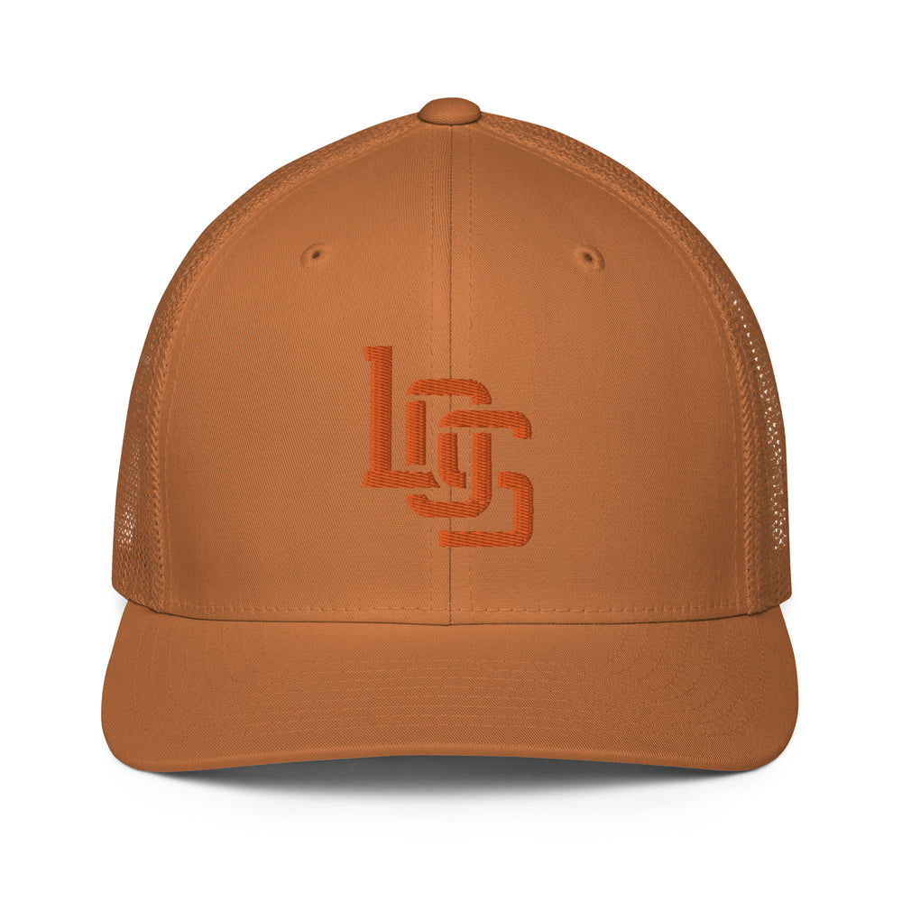 Boné Trucker Fechado "LOS" | Flexfit 6511 | Logo Frontal E Luna CLASSIC Solocrest 1 Fio Laranja