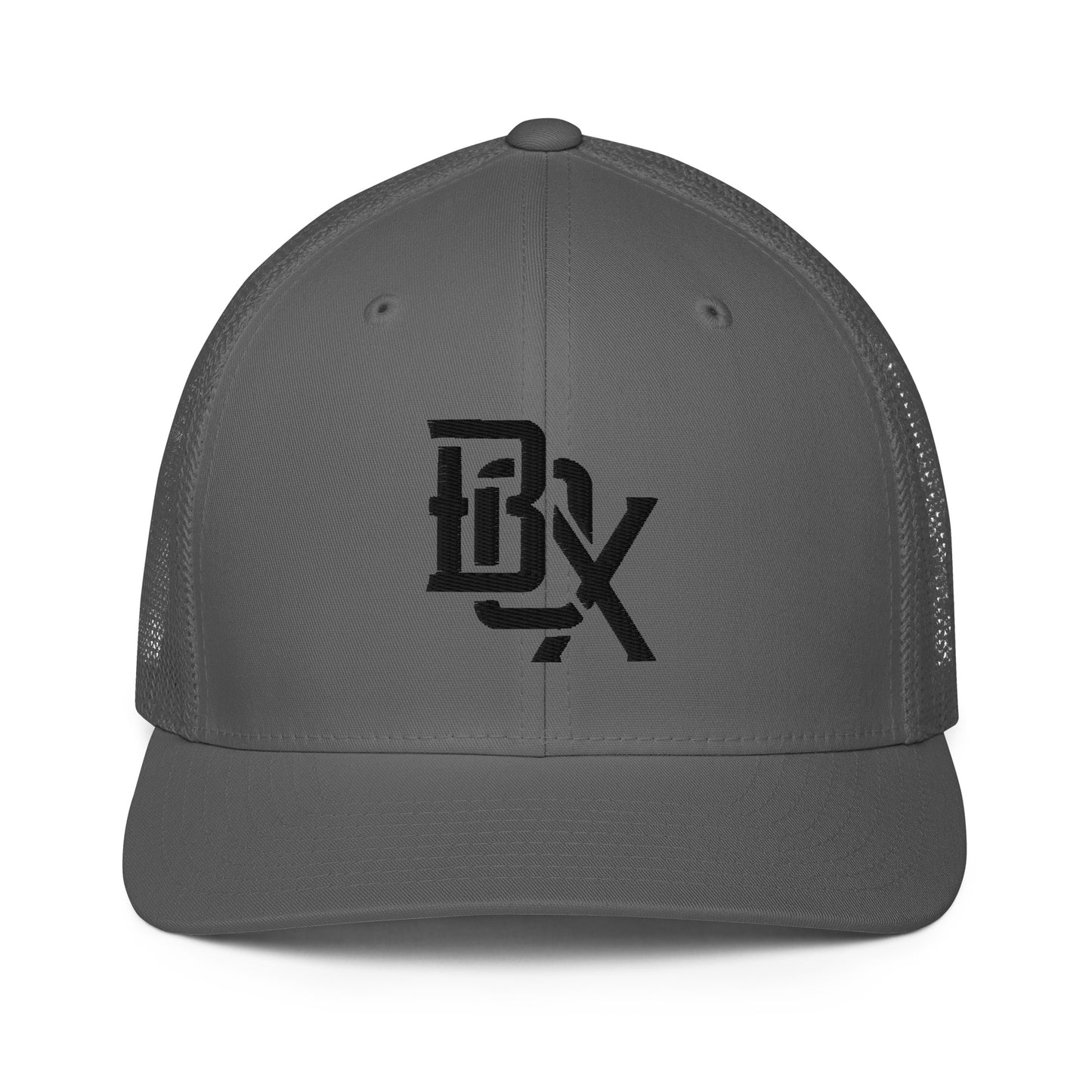 "BOX" Closed-Back Trucker Cap | Flexfit 6511 | E Luna CLASSIC Solocrest 1 Black Thread Front Logo