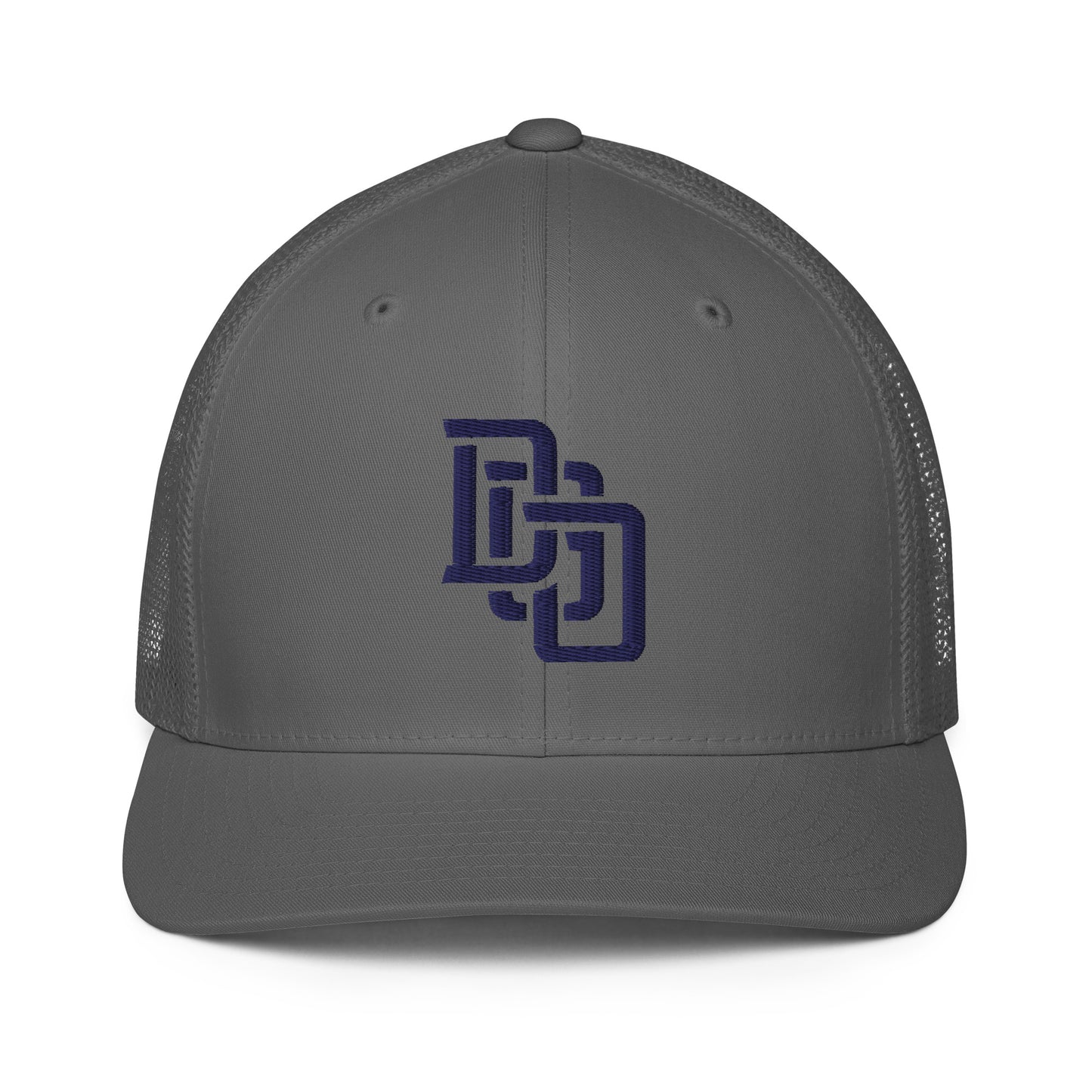 "DGO" Closed-Back Trucker Cap | Flexfit 6511 | E Luna CLASSIC Solocrest 1 Navy Thread Front Logo