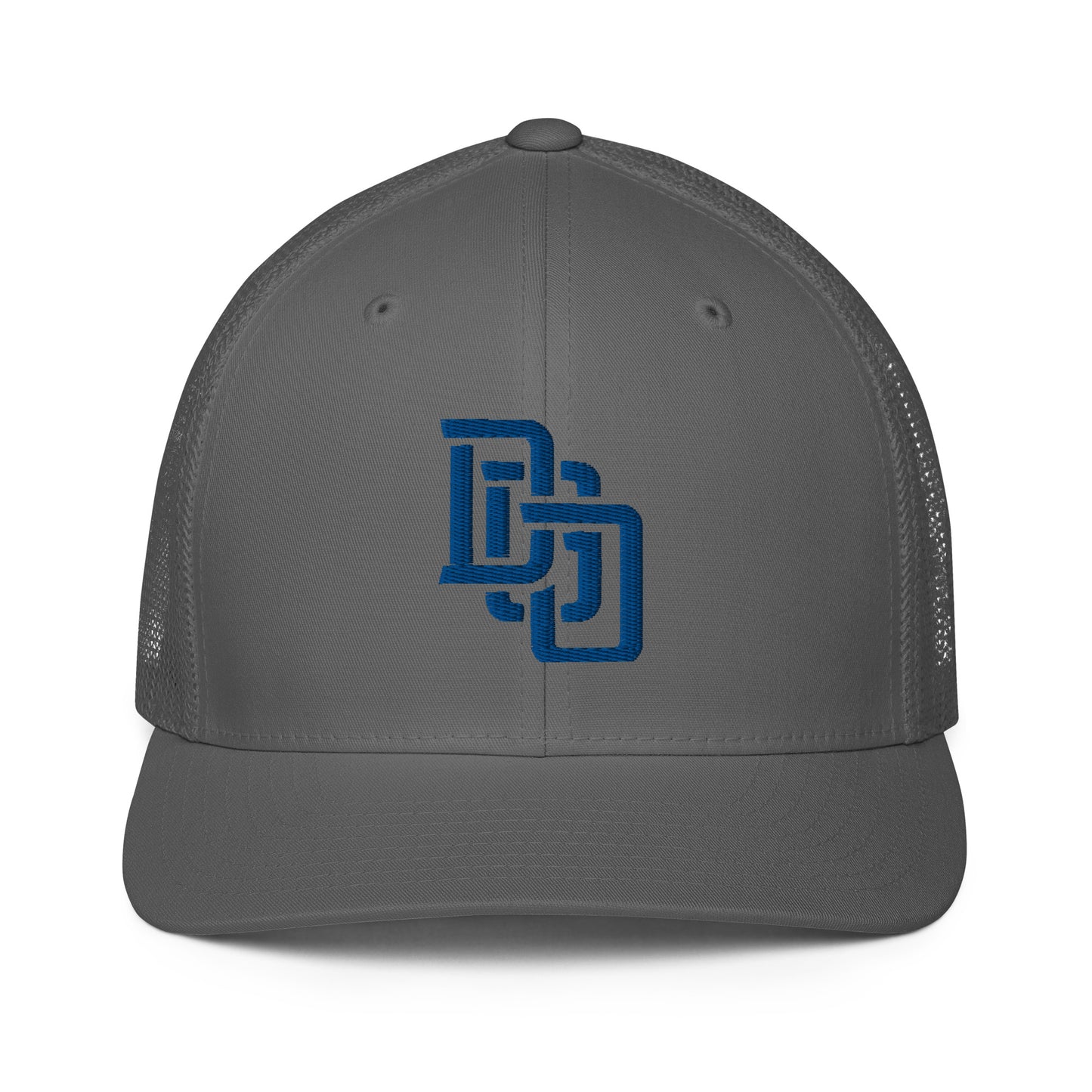 "DGO" Closed-Back Trucker Cap | Flexfit 6511 | E Luna CLASSIC Solocrest 1 Royal Thread Front Logo