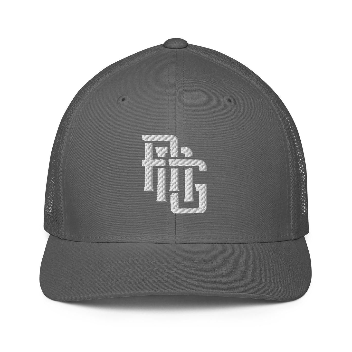 "ANG" Closed-Back Trucker Cap | Flexfit 6511 | E Luna CLASSIC Solocrest 1 White Thread Front Logo