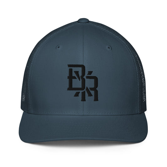 "BXR" Closed-Back Trucker Cap | Flexfit 6511 | E Luna CLASSIC Solocrest 1 Black Thread Front Logo