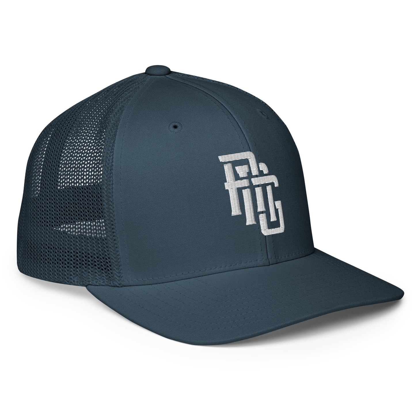 "ANG" Closed-Back Trucker Cap | Flexfit 6511 | E Luna CLASSIC Solocrest 1 White Thread Front Logo