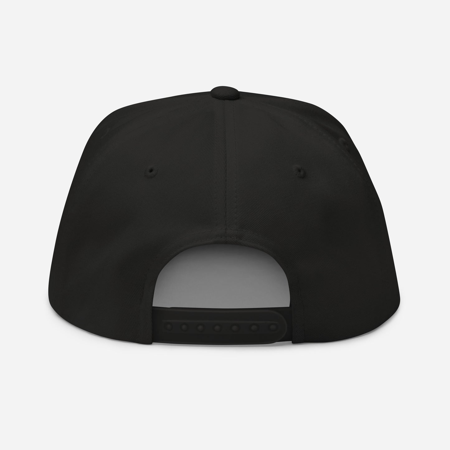 "SAN" Flat Bill Cap | Yupoong 6007 | E Luna Brand ESSENTIAL Duocrest 2 White Thread Logos: Front & Left