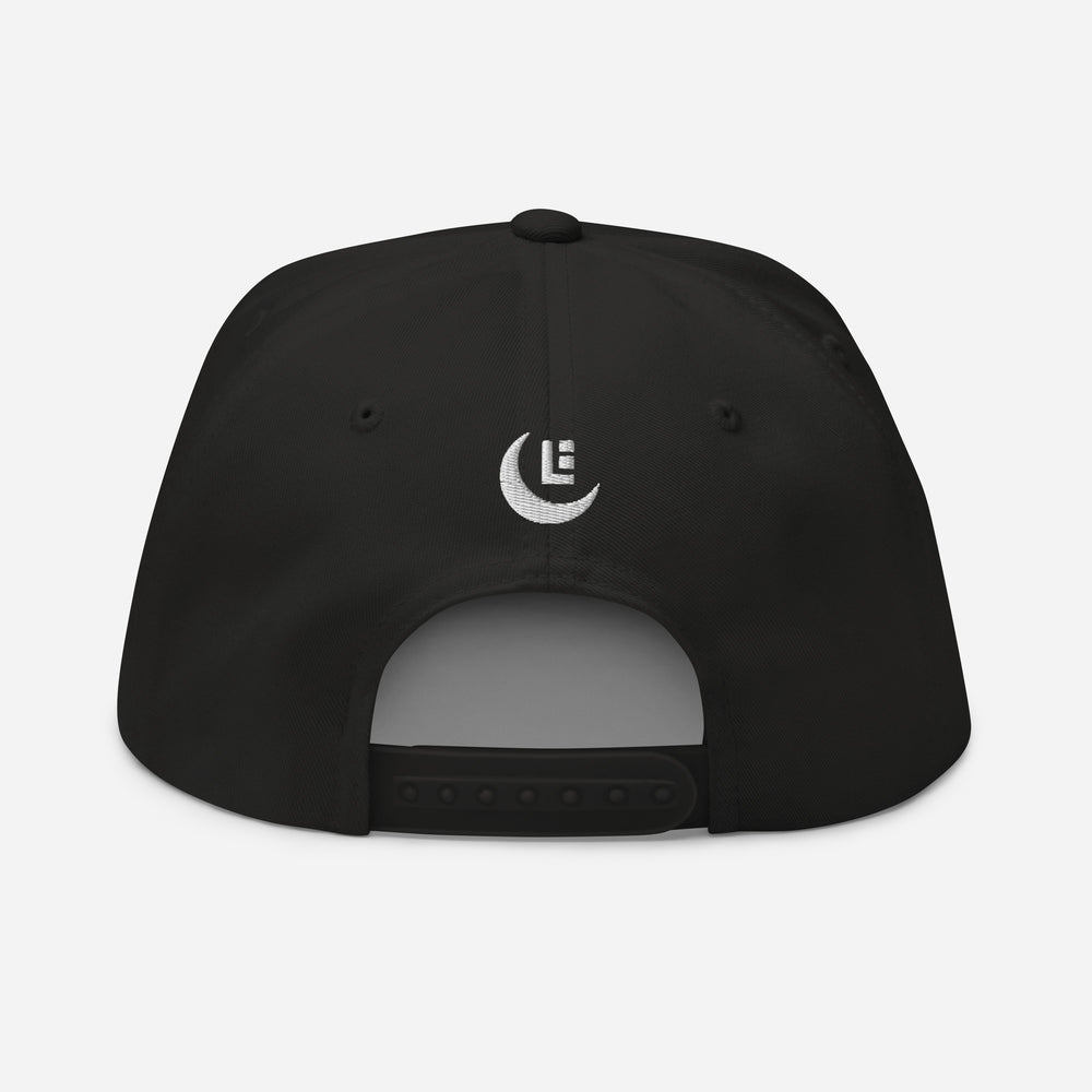 Boné "SAN" Aba Reta | E Luna Brand PREMIUM | 4 Logos em Fio Branco | Edição Puff 3D