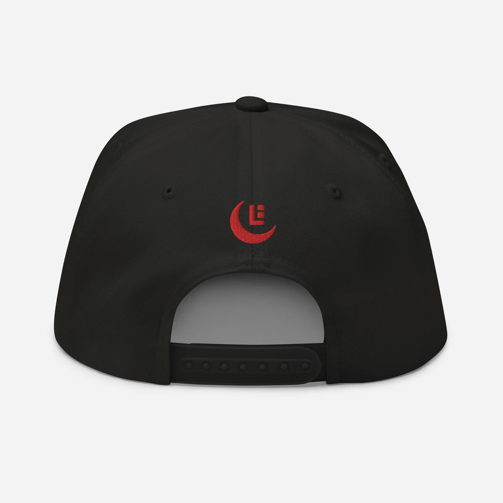 Gorra de visera plana "SAN" | E Luna Brand PREMIUM | 4 logotipos con hilo rojo | Edición 3D Puff