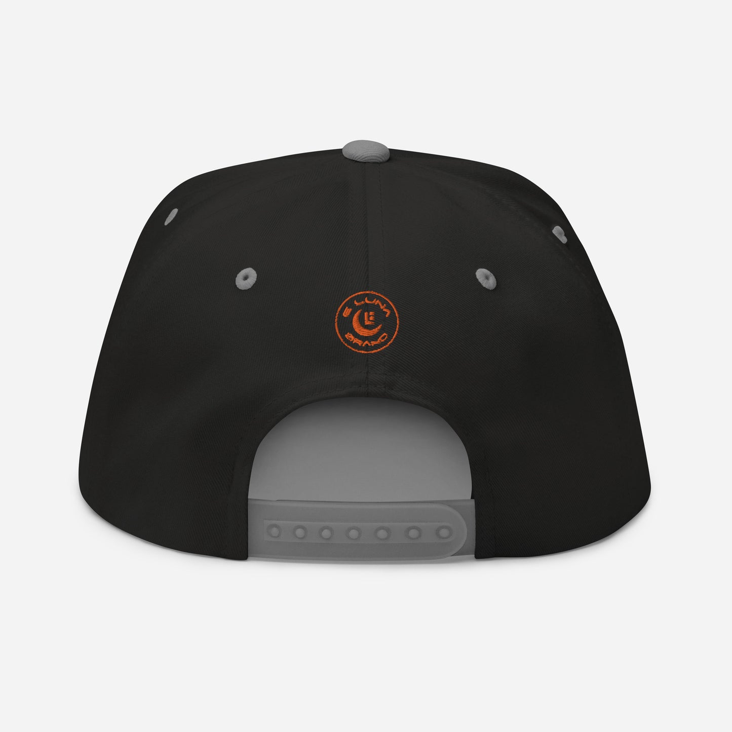 "213" Flat Bill Cap | Yupoong 6007 | E Luna SELECT Tricrest 3 Orange Thread Front, Left Side & Back Logos