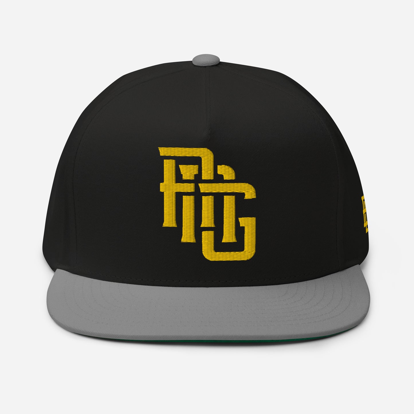 "ANG" Flat Bill Cap | E Luna Brand ESSENTIAL | 2 Gold Thread Logos