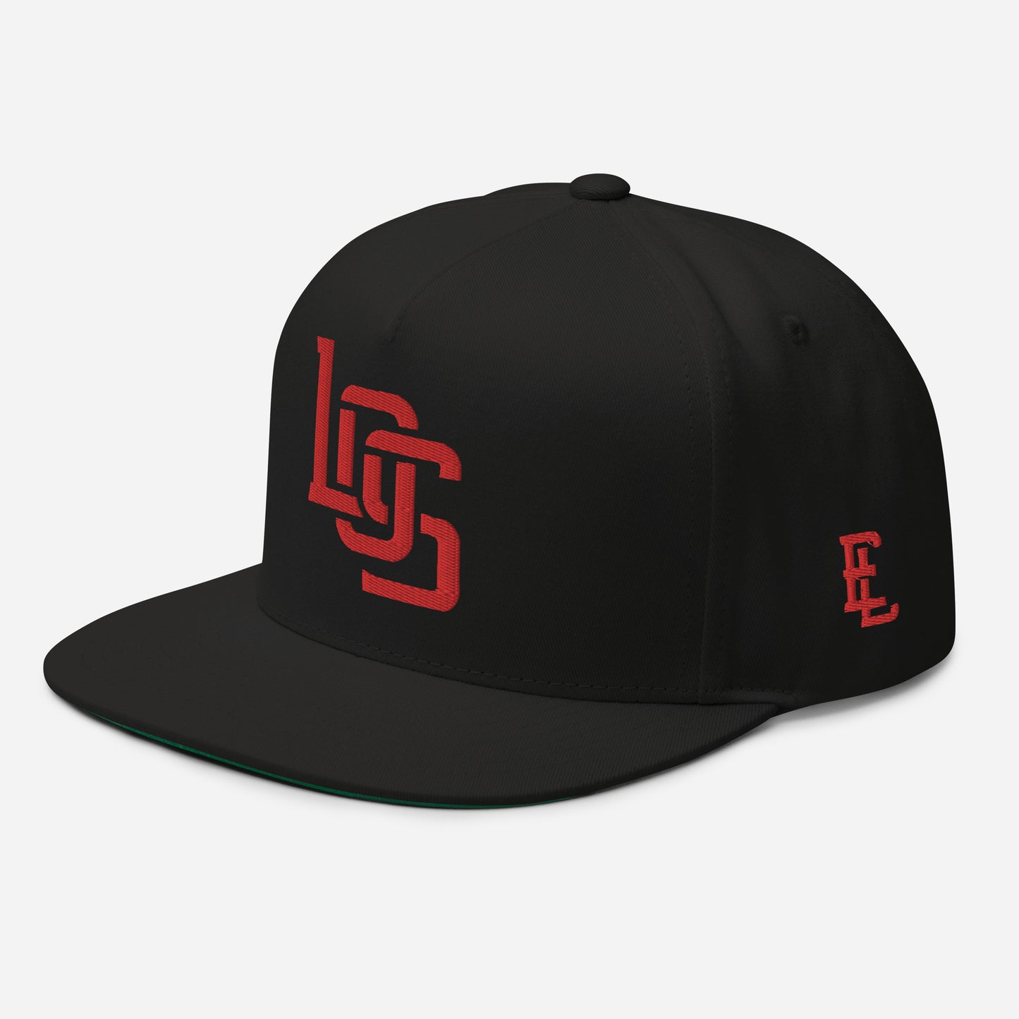 "LOS" Flat Bill Cap | E Luna Brand ESSENTIAL | 2 Red Thread Logos
