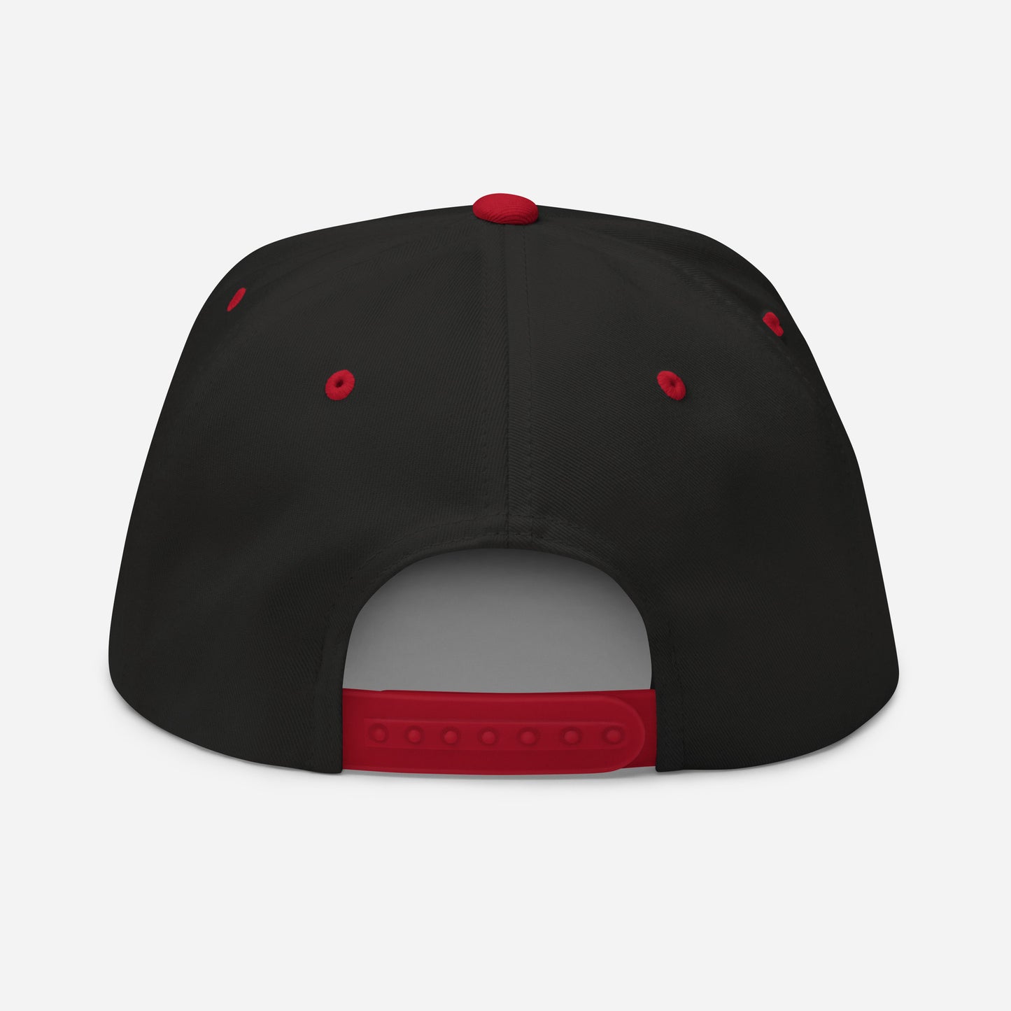 "DGO" Flat Bill Cap | Yupoong 6007 | E Luna Brand ESSENTIAL Duocrest 2 Red Thread Logos: Front & Left