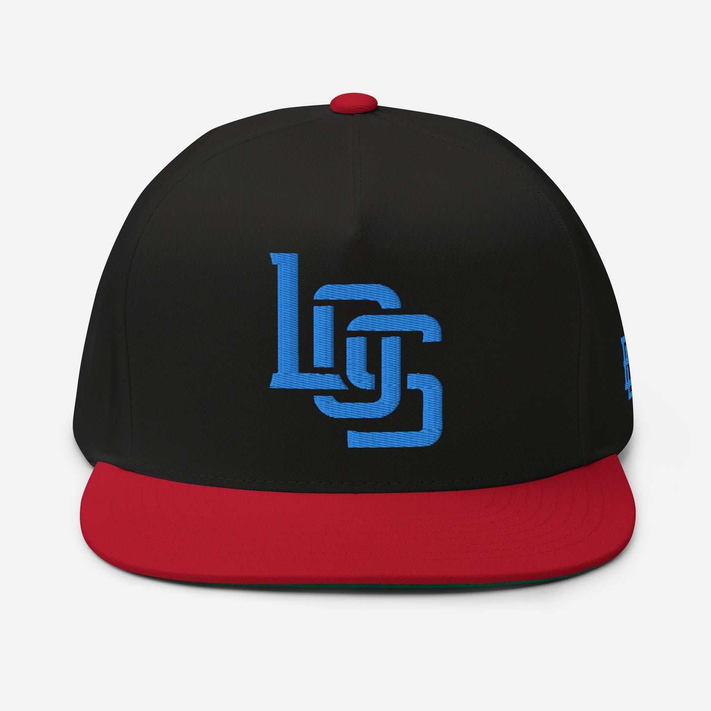 "LOS" Flat Bill Cap | E Luna Brand ESSENTIAL | 2 Aqua/Teal Thread Logos