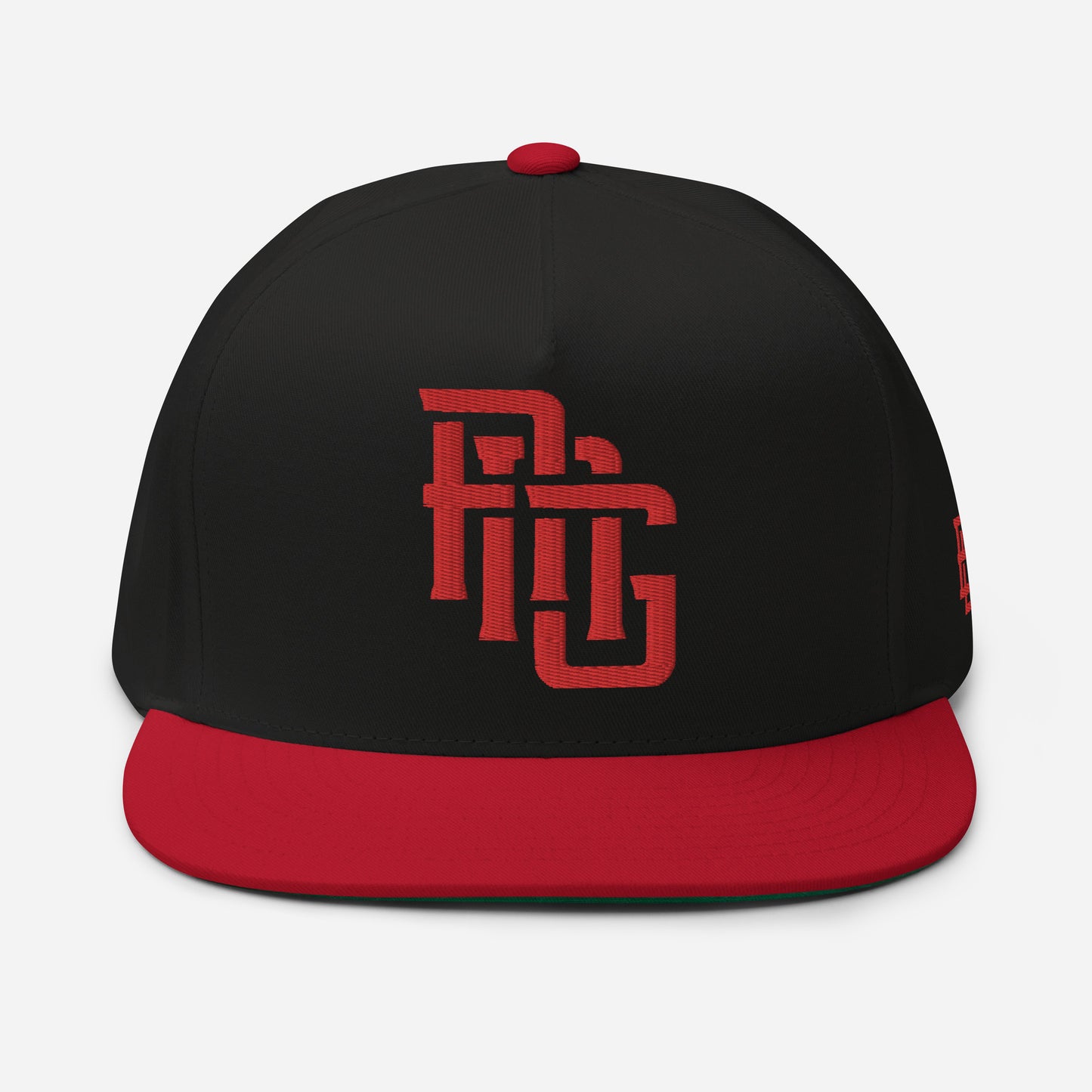"ANG" Flat Bill Cap | E Luna Brand ESSENTIAL | 2 Red Thread Logos