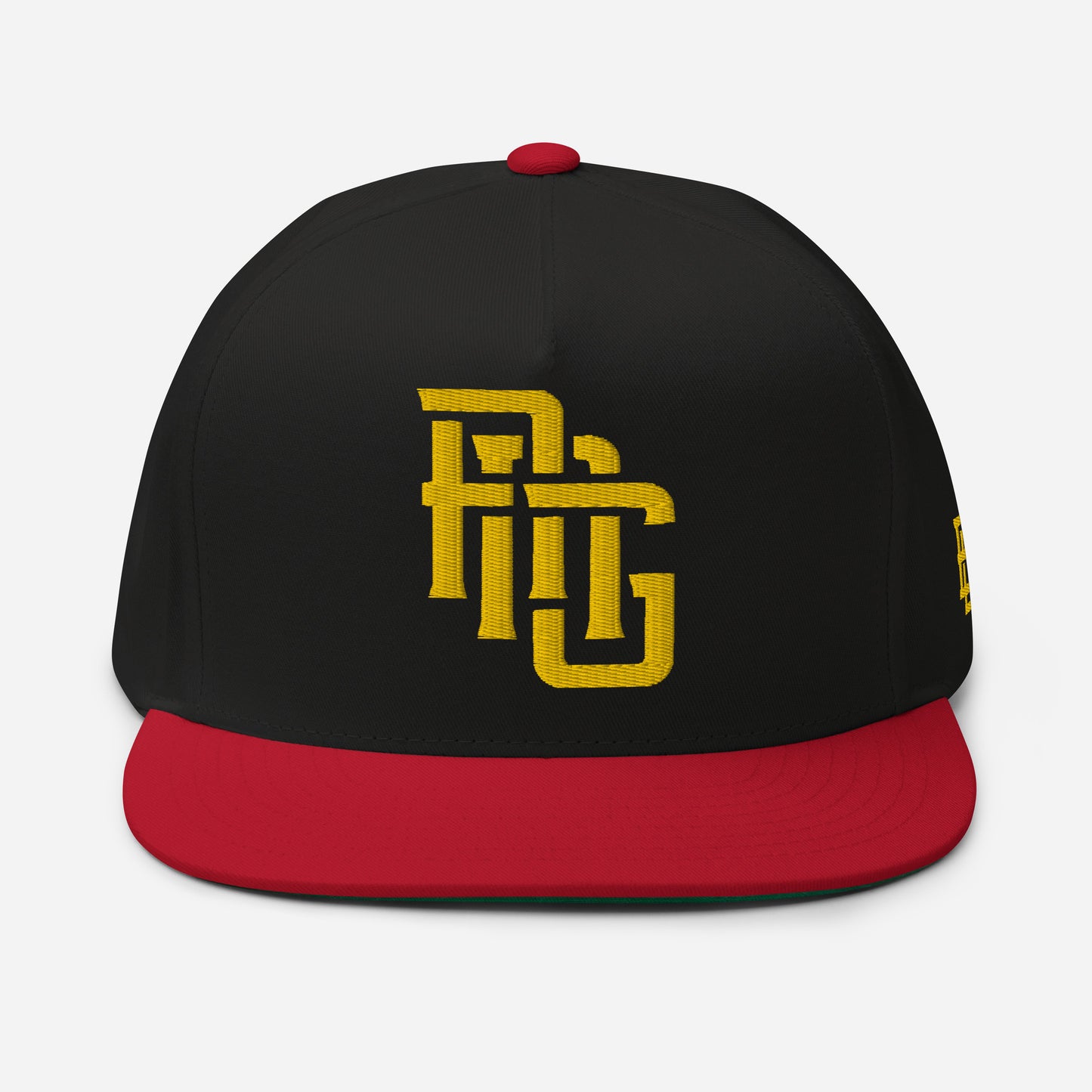 "ANG" Flat Bill Cap | E Luna Brand ESSENTIAL | 2 Gold Thread Logos