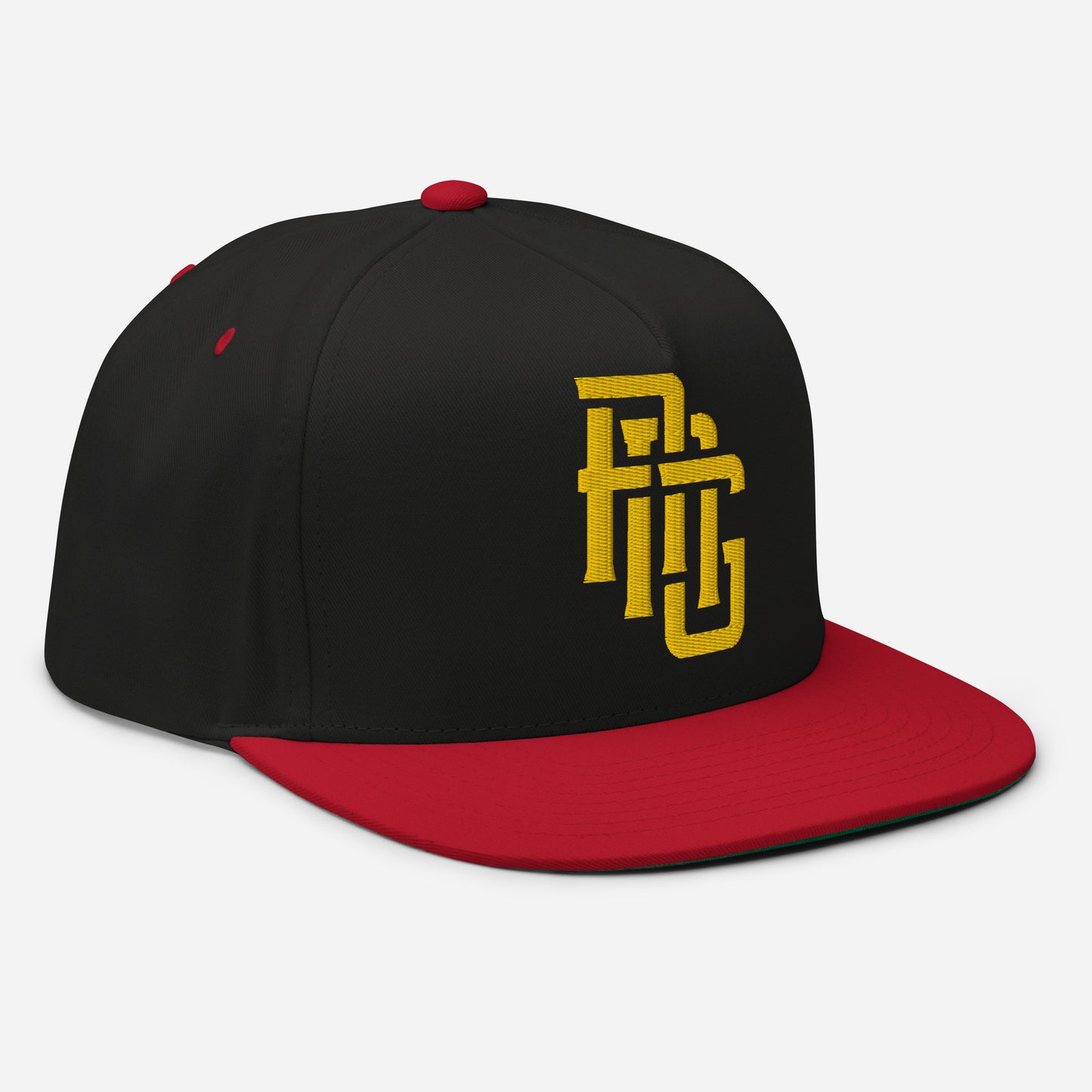 "ANG" Flat Bill Cap | E Luna Brand ESSENTIAL | 2 Gold Thread Logos