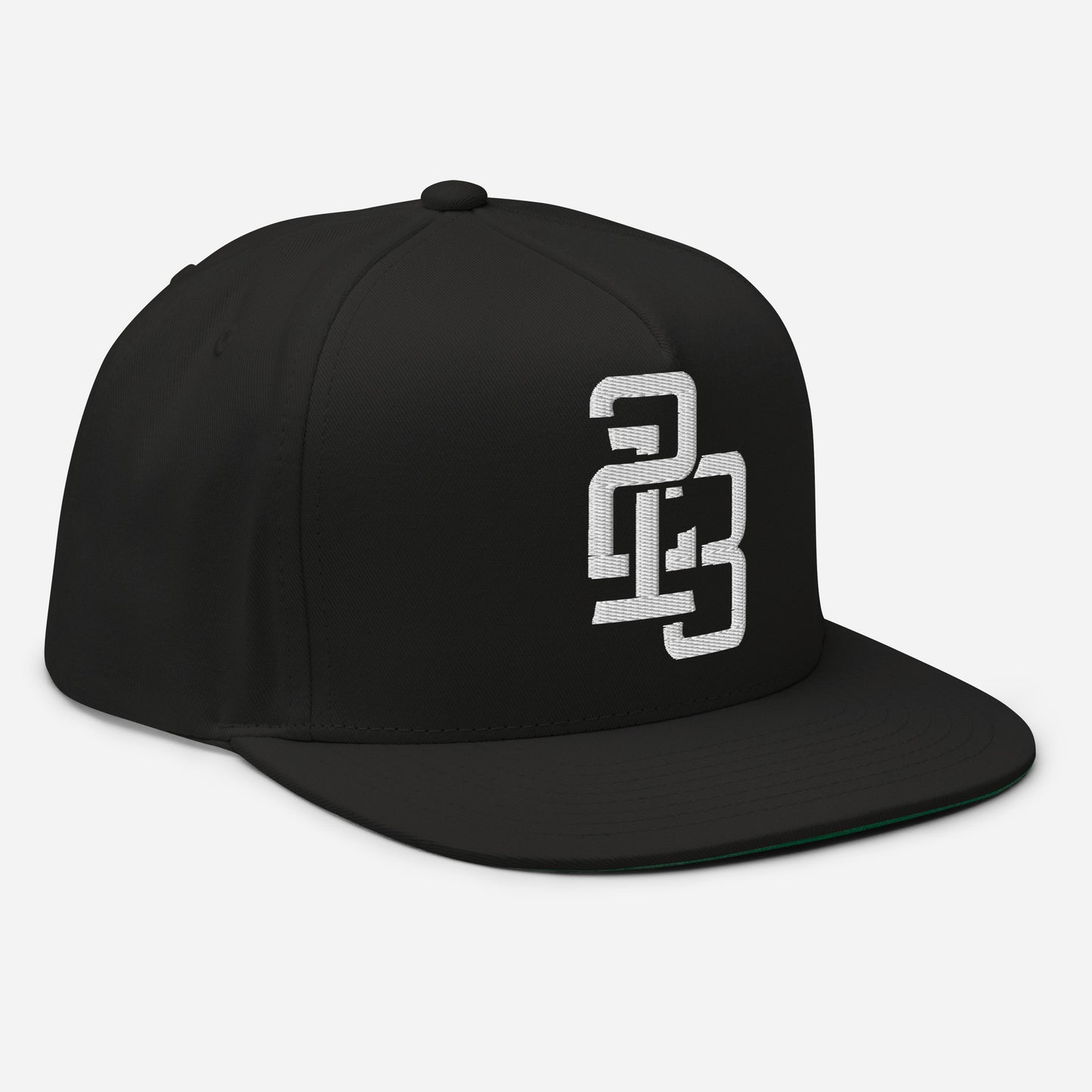 "213" Flat Bill Cap | Yupoong 6007 | E Luna ESSENTIAL Duocrest 2 White Thread Front & Left Side Logos