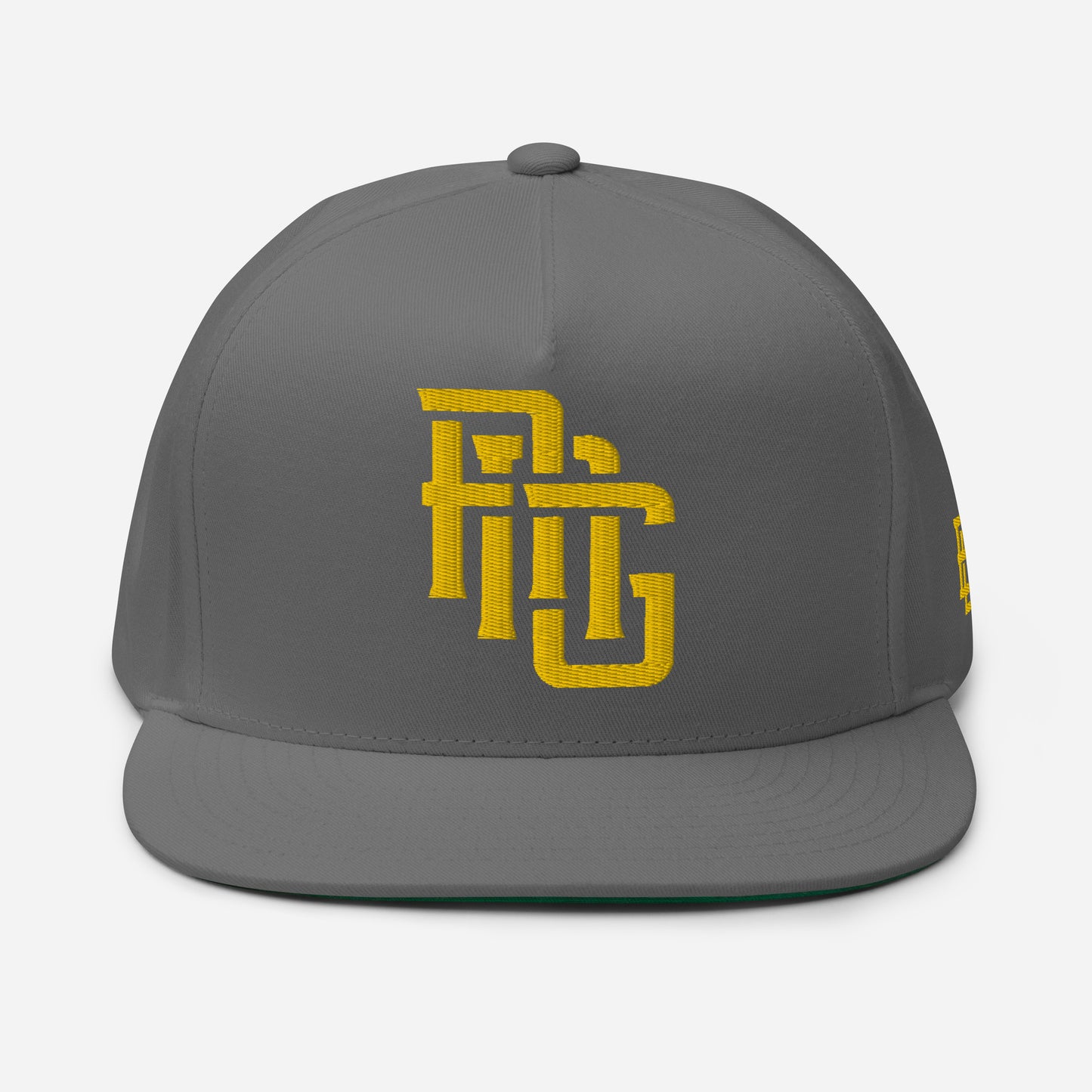 "ANG" Flat Bill Cap | E Luna Brand ESSENTIAL | 2 Gold Thread Logos