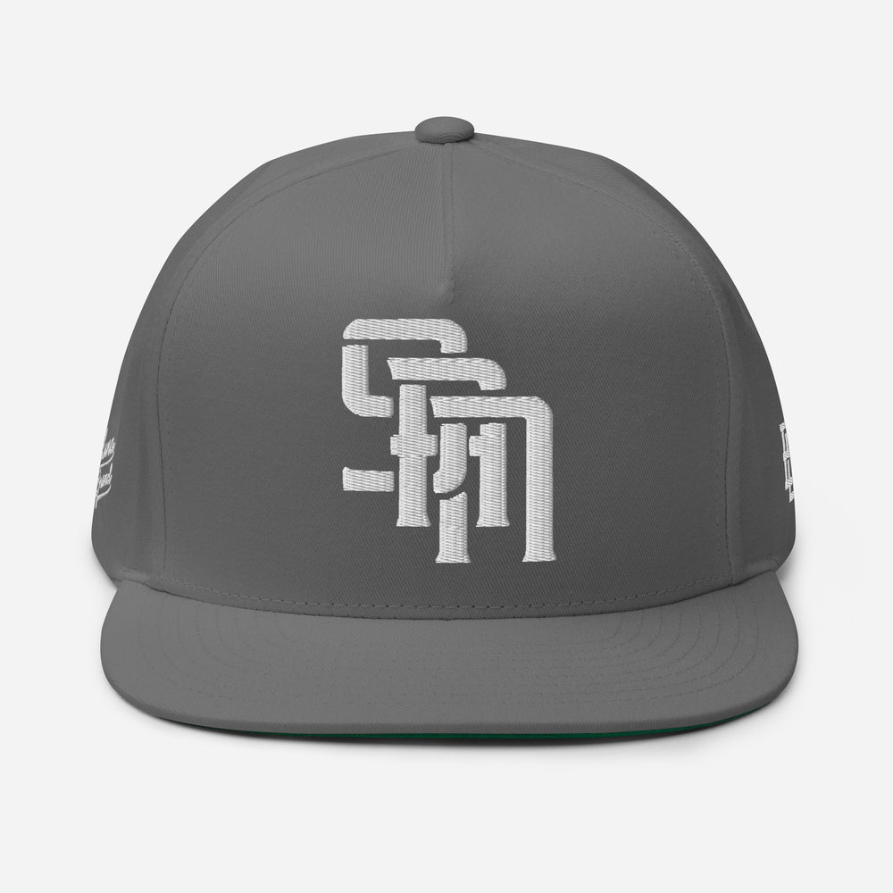 Boné "SAN" Aba Reta | E Luna Brand PREMIUM | 4 Logos em Fio Branco | Edição Puff 3D