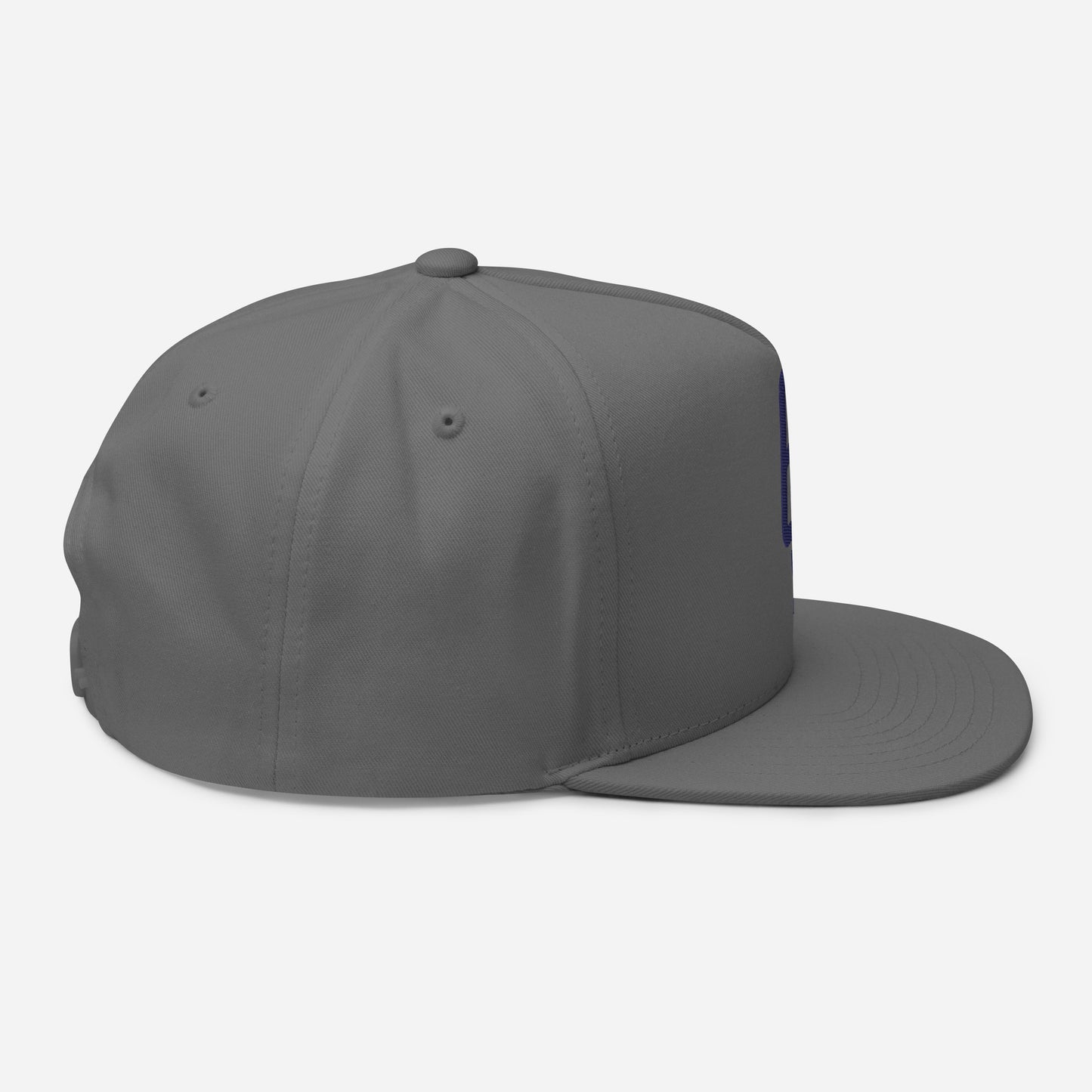 "619" Flat Bill Cap | Yupoong 6007 | E Luna Brand ESSENTIAL Duocrest 2 Navy Thread Logos: Front & Left