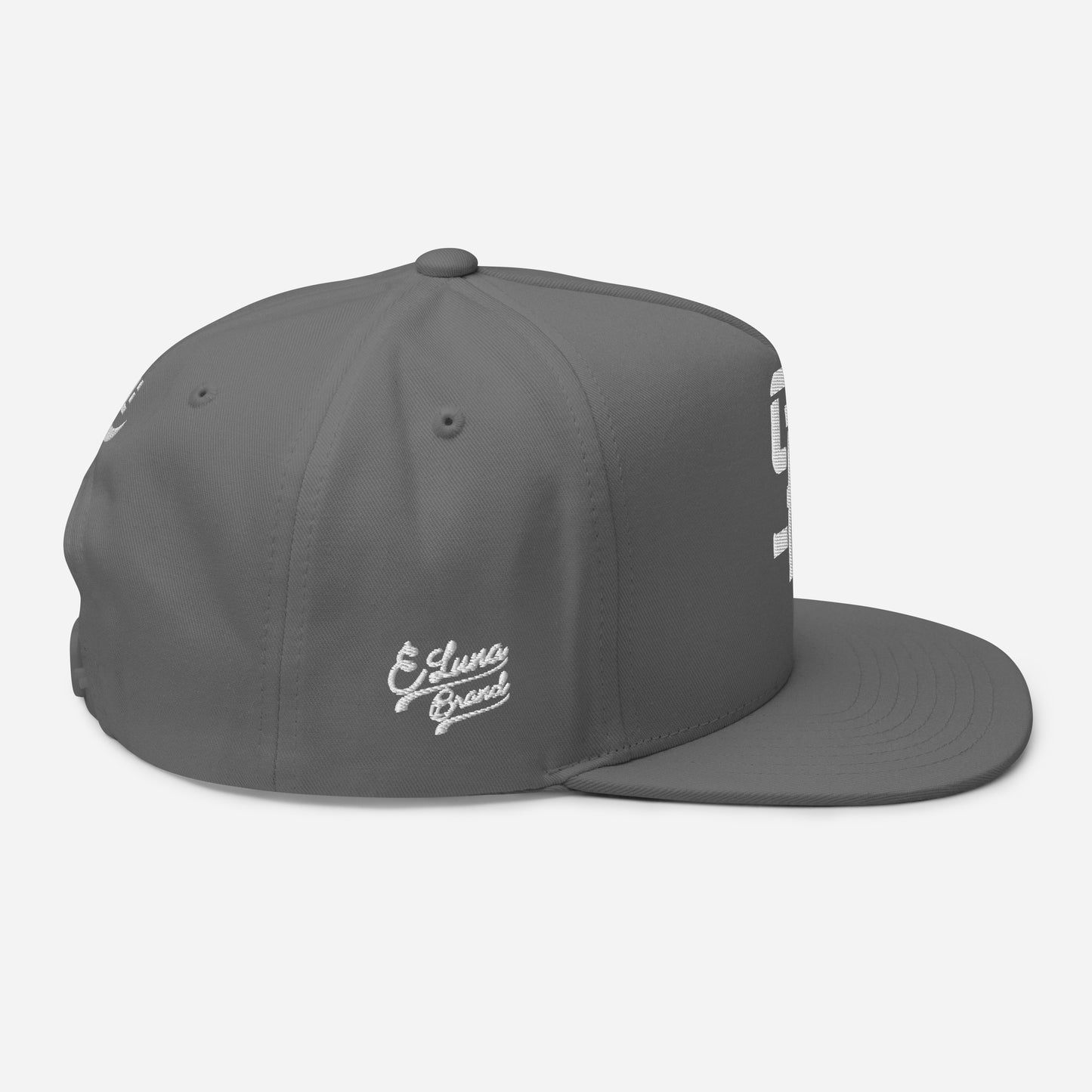 "SAN" Flat Bill Cap | E Luna Brand PREMIUM | 4 White Thread Logos | 3D Puff Edition