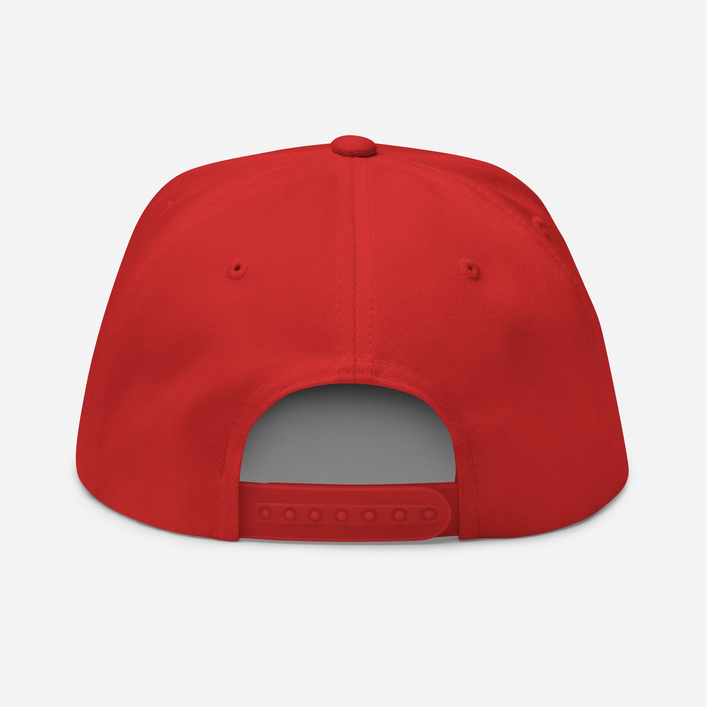 "SAN" Flat Bill Cap | Yupoong 6007 | E Luna Brand ESSENTIAL Duocrest 2 White Thread Logos: Front & Left