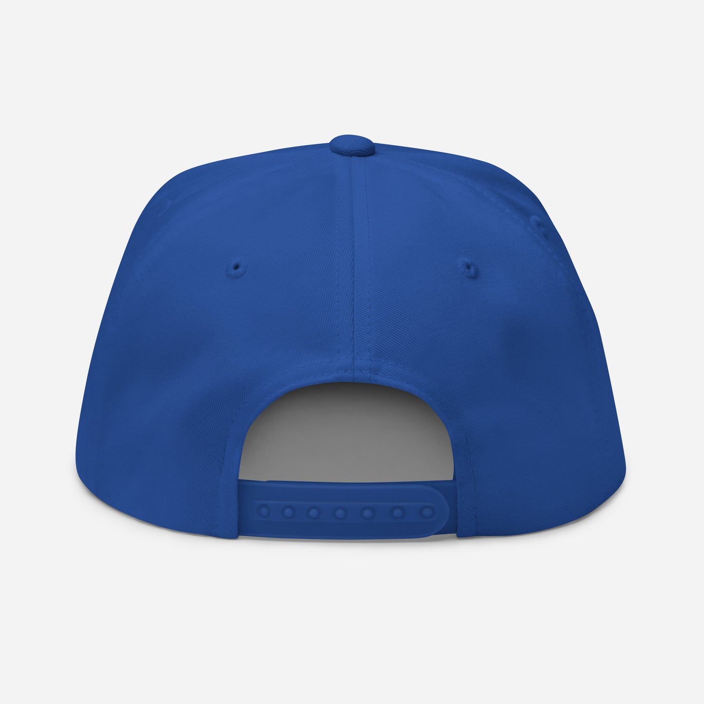 "SAN" Flat Bill Cap | Yupoong 6007 | E Luna Brand ESSENTIAL Duocrest 2 White Thread Logos: Front & Left
