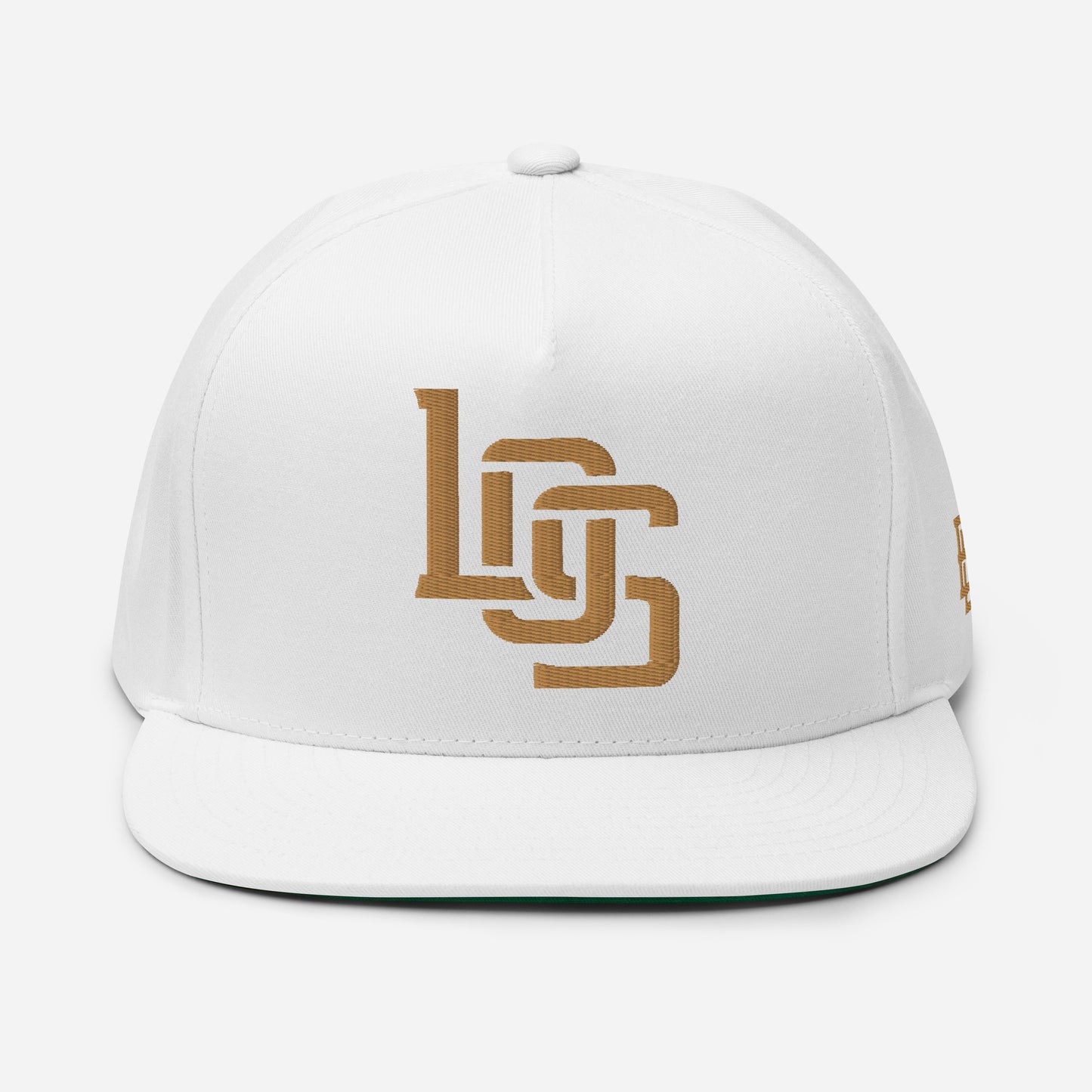 "LOS" Flat Bill Cap | E Luna Brand ESSENTIAL | 2 Old Gold Thread Logos