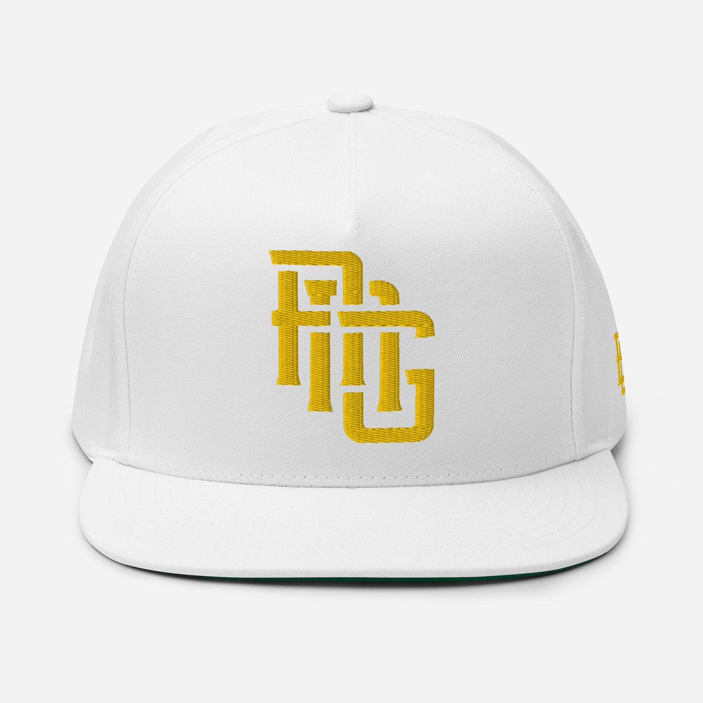 "ANG" Flat Bill Cap | E Luna Brand ESSENTIAL | 2 Gold Thread Logos
