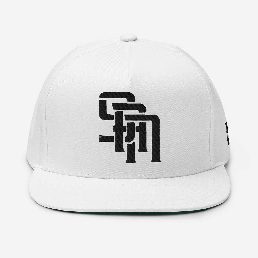 Gorra de visera plana "SAN" | E Luna Brand SELECT | 3 logotipos de hilo negro | Edición 3D Puff